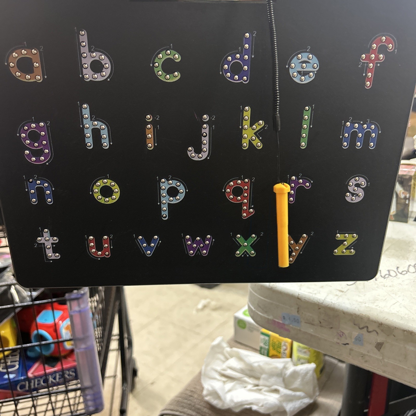 Picasso Tiles ABC Drawing Magnetic Board Black Dual Sided Alphabet Numbers Math