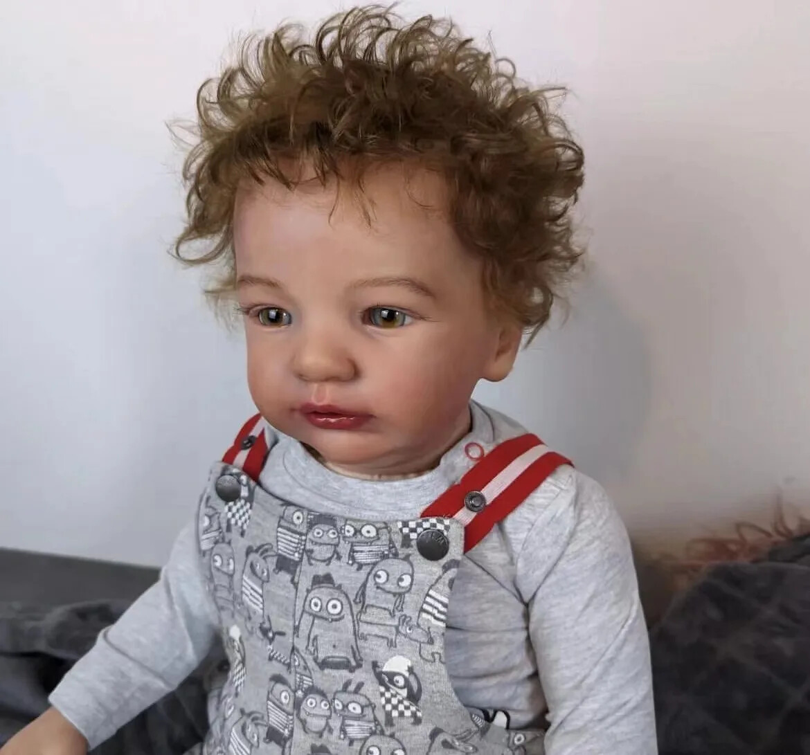 Lifelike 28″ Reborn Baby Dolls Finished Vivid Toddler Rooted Hair Collect Gifts