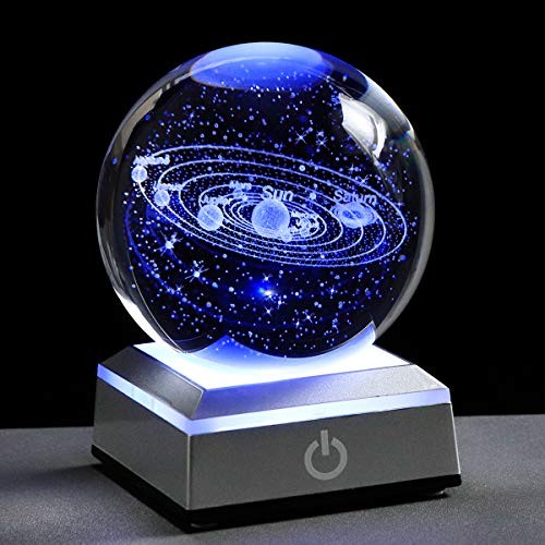 3d Solar System Model Crystal Ball Solor system crystal ball with Sliver base
