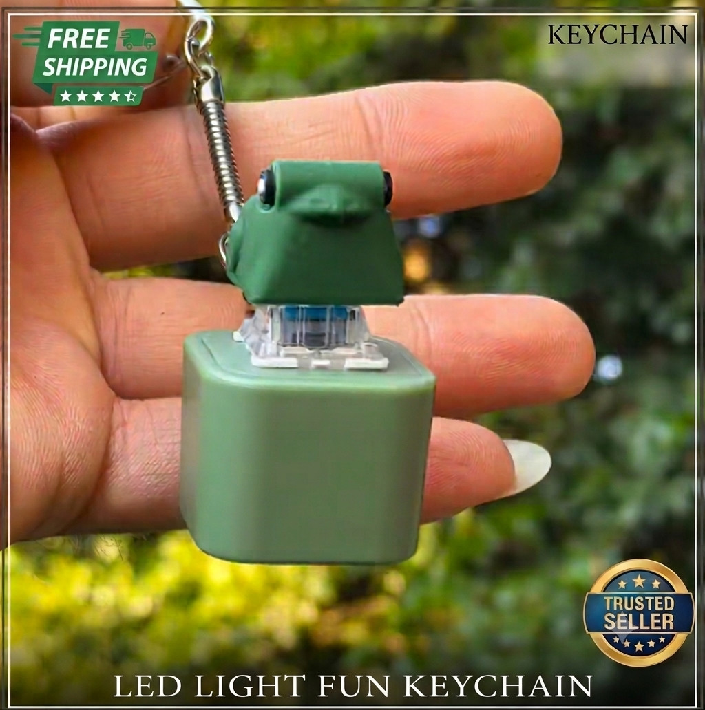 Frog Croaking Fidget Toy Keyboard Clicker LED Light Fun Keychain Stress Relief