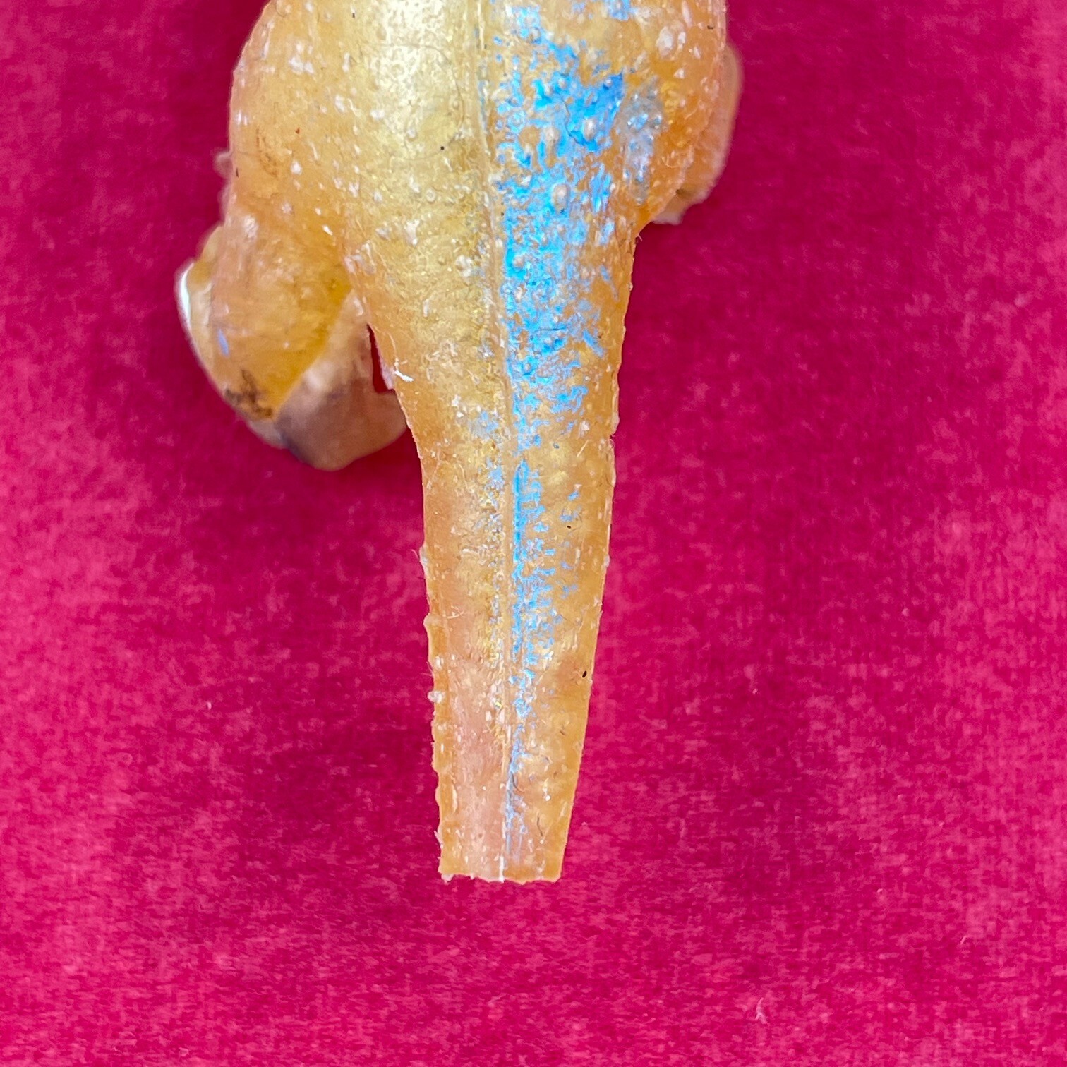 Vintage 3.5″ Yellow & Blue Jelly Rubber Brontosaurus Dinosaur Toy/Figure