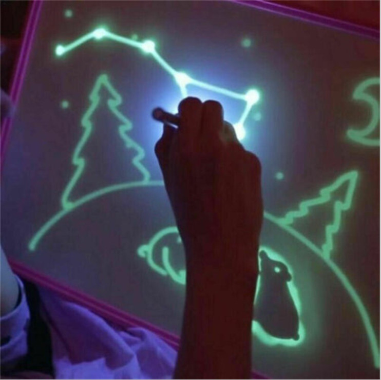Educational Toy 3D Magic Drawing Pad Sketchpad with 8 Light Effects Puzzle Board