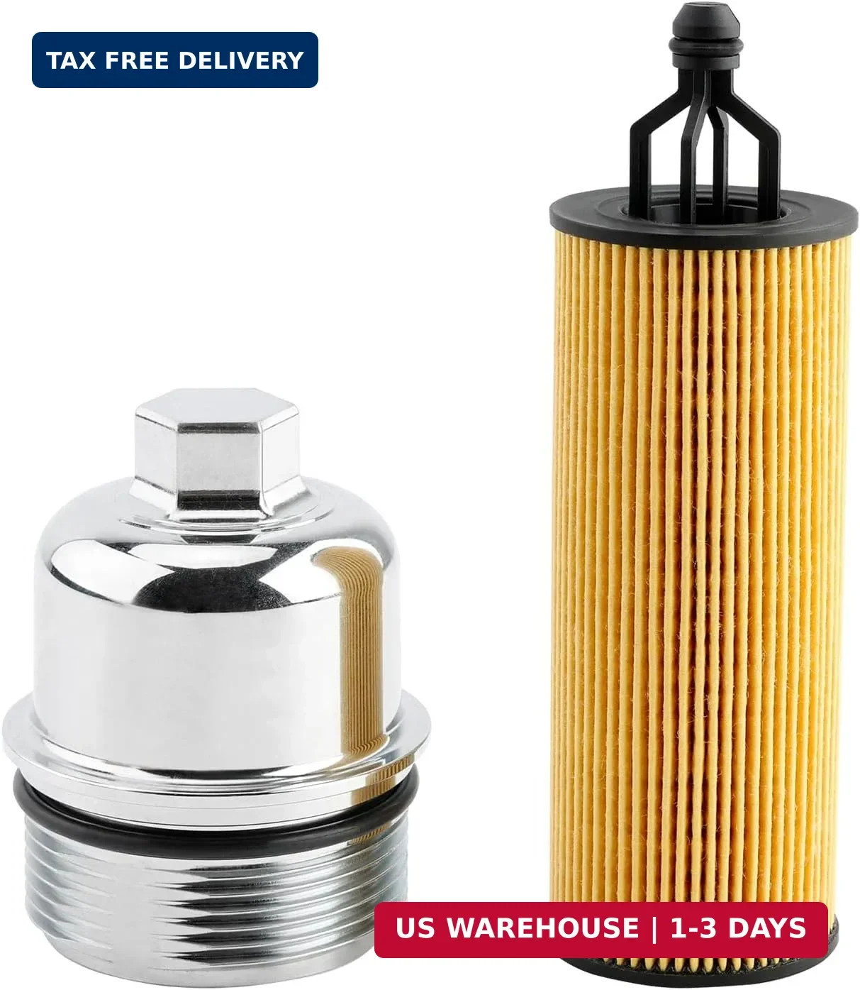 Aluminum Oil Filter Housing Cap & Oil Filter Assembly, Compatible With 2014-2023