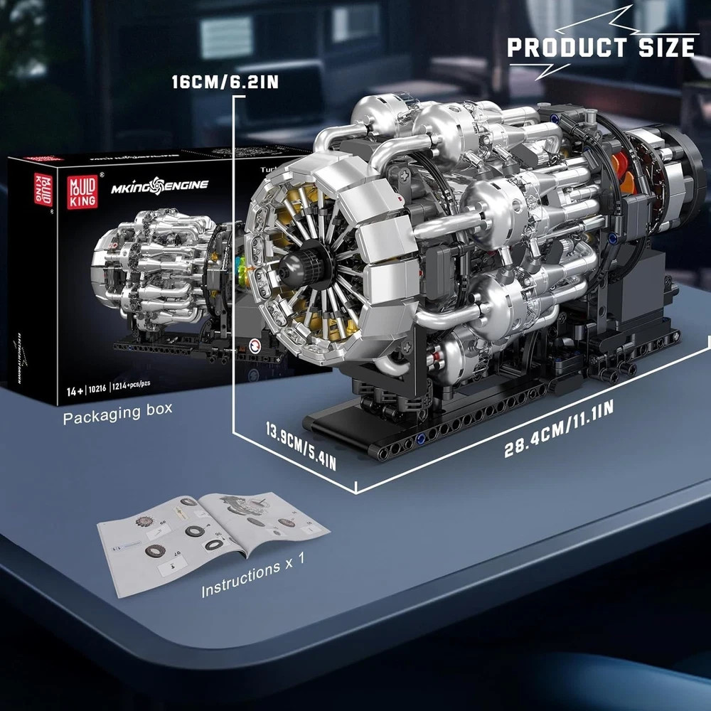 10216 Turbojet Engine Building Sets, Mechanical Aviation Aircraft Engine Model K