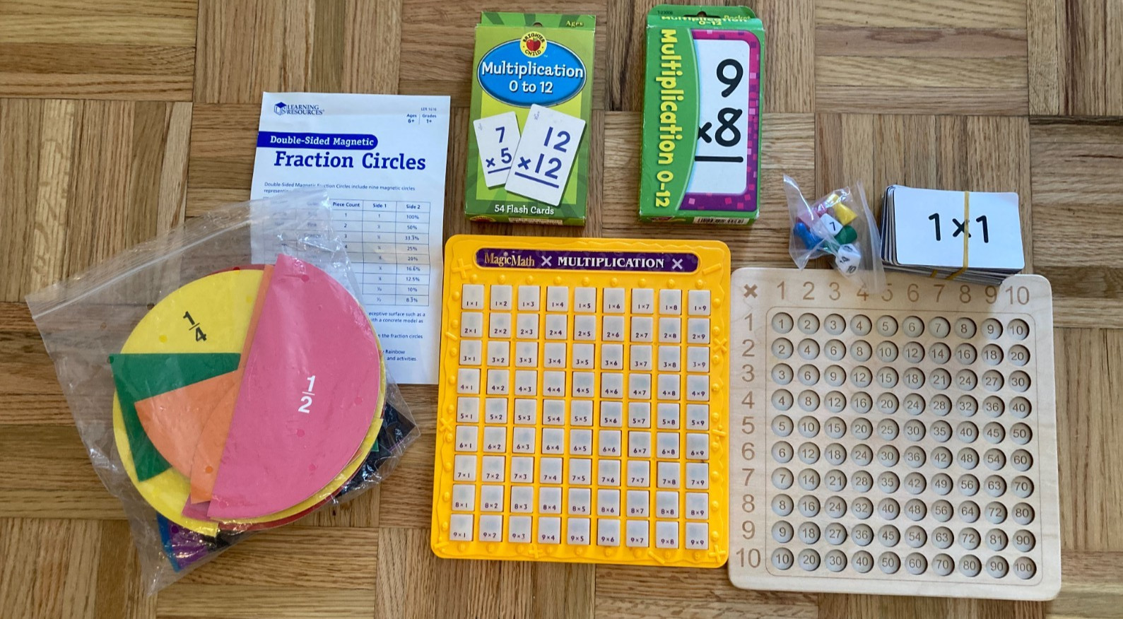 Lot of 5 Learn Fractions & Multiplication Math Magic homeschool manipulatives