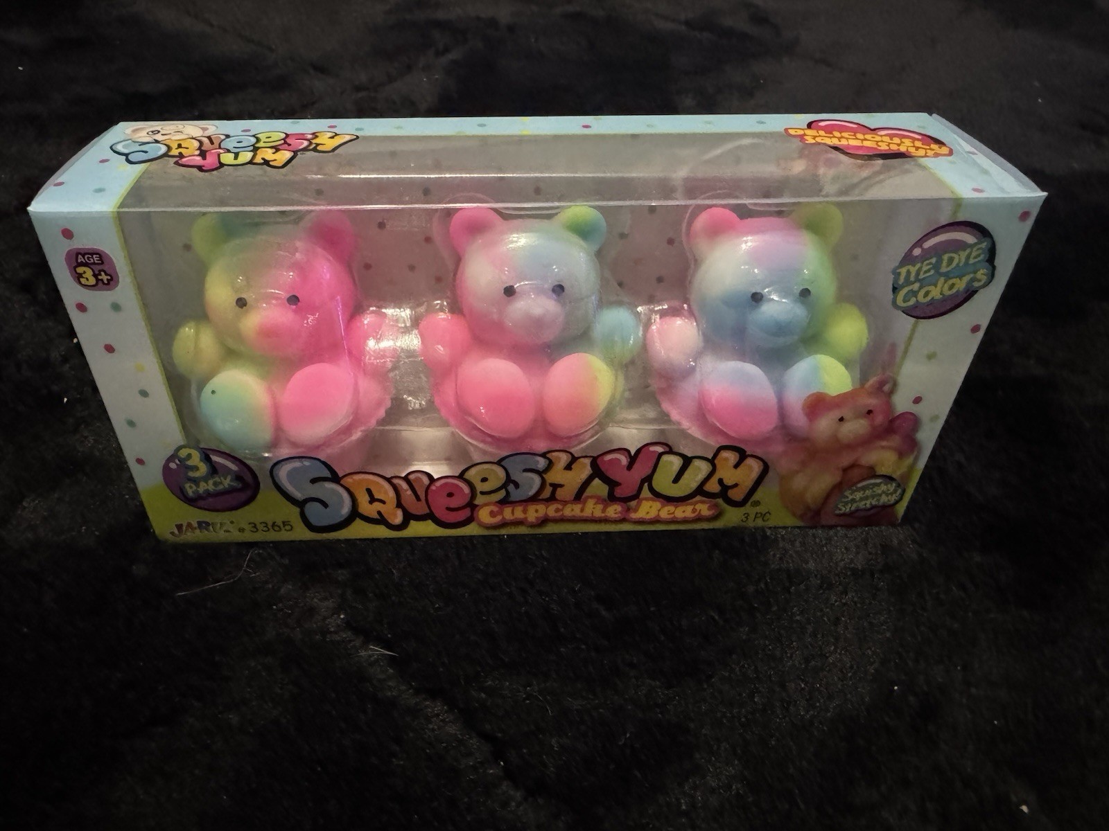 Jaru Squishy Yum Cupcake Bear Squishy Squeeze Toys 3-Pack Tie Dye Ages 3+ 3365