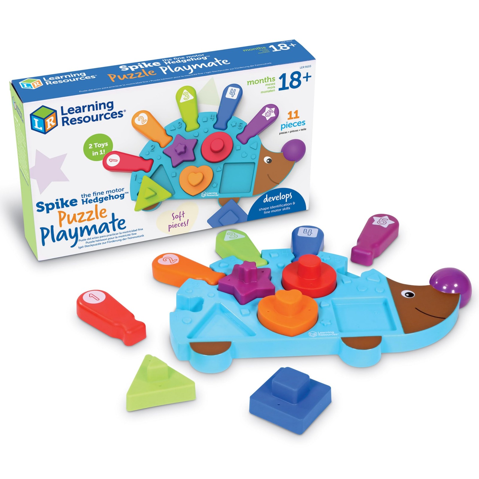 Learning Resources Spike The Fine Motor Hedgehog Puzzle Medium, Multi
