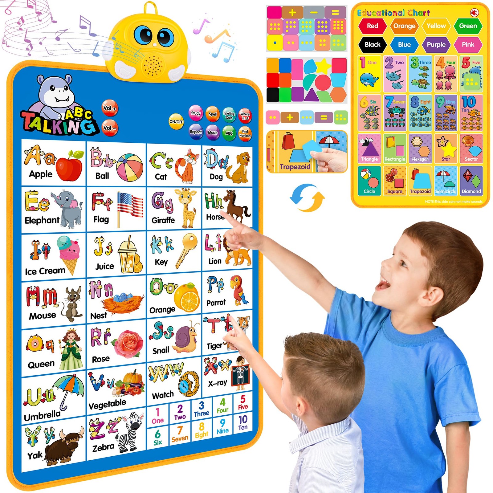 Electronic Alphabet Wall Chart, Talking ABC,123S,Music Poster,Kids Learning Toys