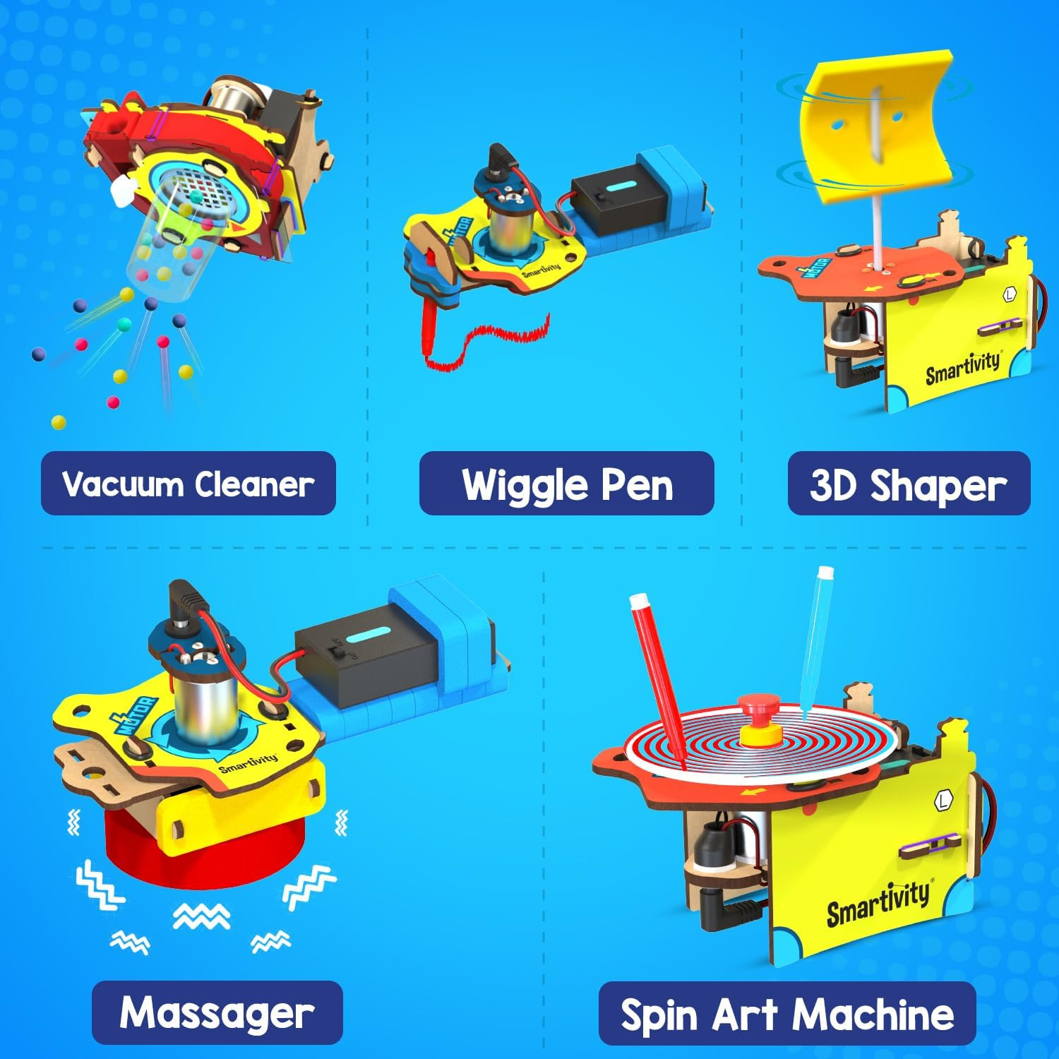 10-In-1 Motor Powered STEM Engineering Kit for Kids I 10+ Fun Electronics