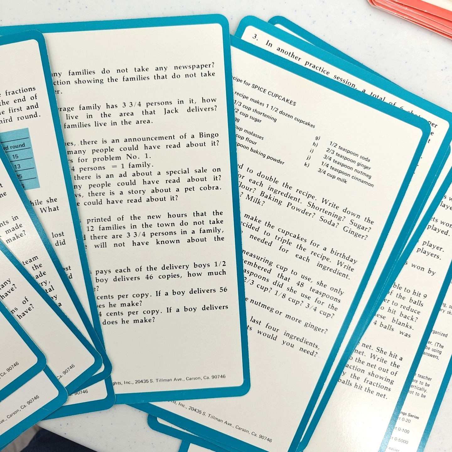 VTG 1974 Sports ‘n Things High Interest Math Series Game Flash Cards Home School