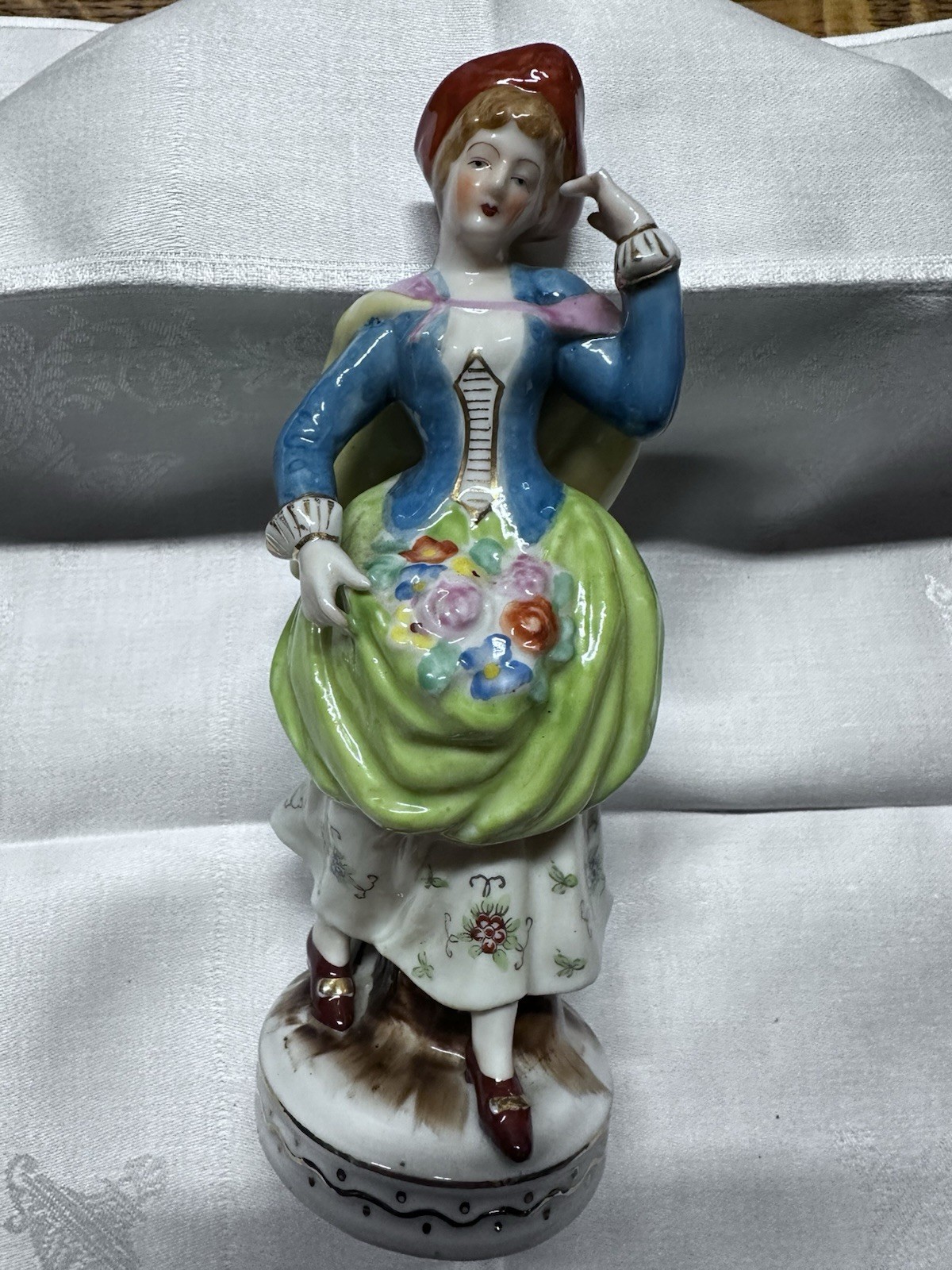 Occupied Japan 3 Figurines … Lady, Man, Clown NEW Condition 7″ height!