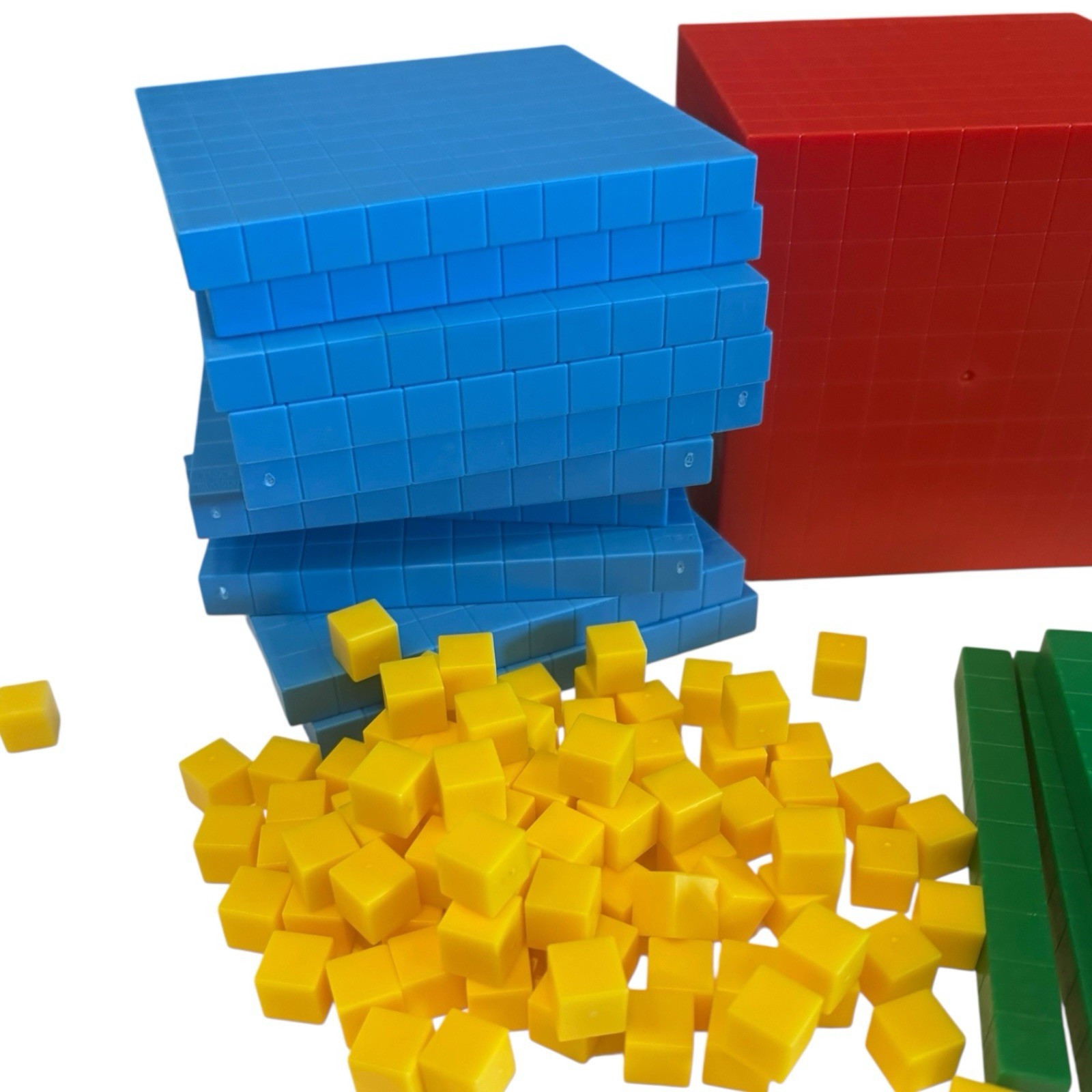 Hands-On Math Manipulatives – 121 Colorful Base Ten Blocks for Kids’ Learning