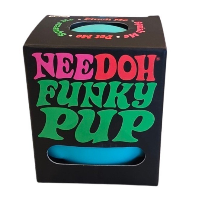 New NeeDoh Funky Pup Teal Blue Squishy Fidget Stress Ball Toy
