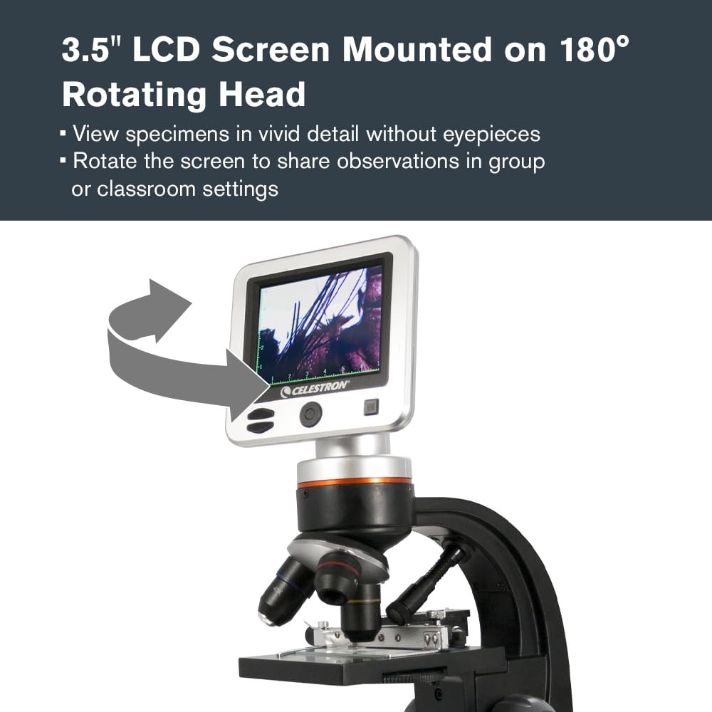 Celestron – LCD Digital Microscope II – 3.5″ 170mm x 140mm x 330mm, Black