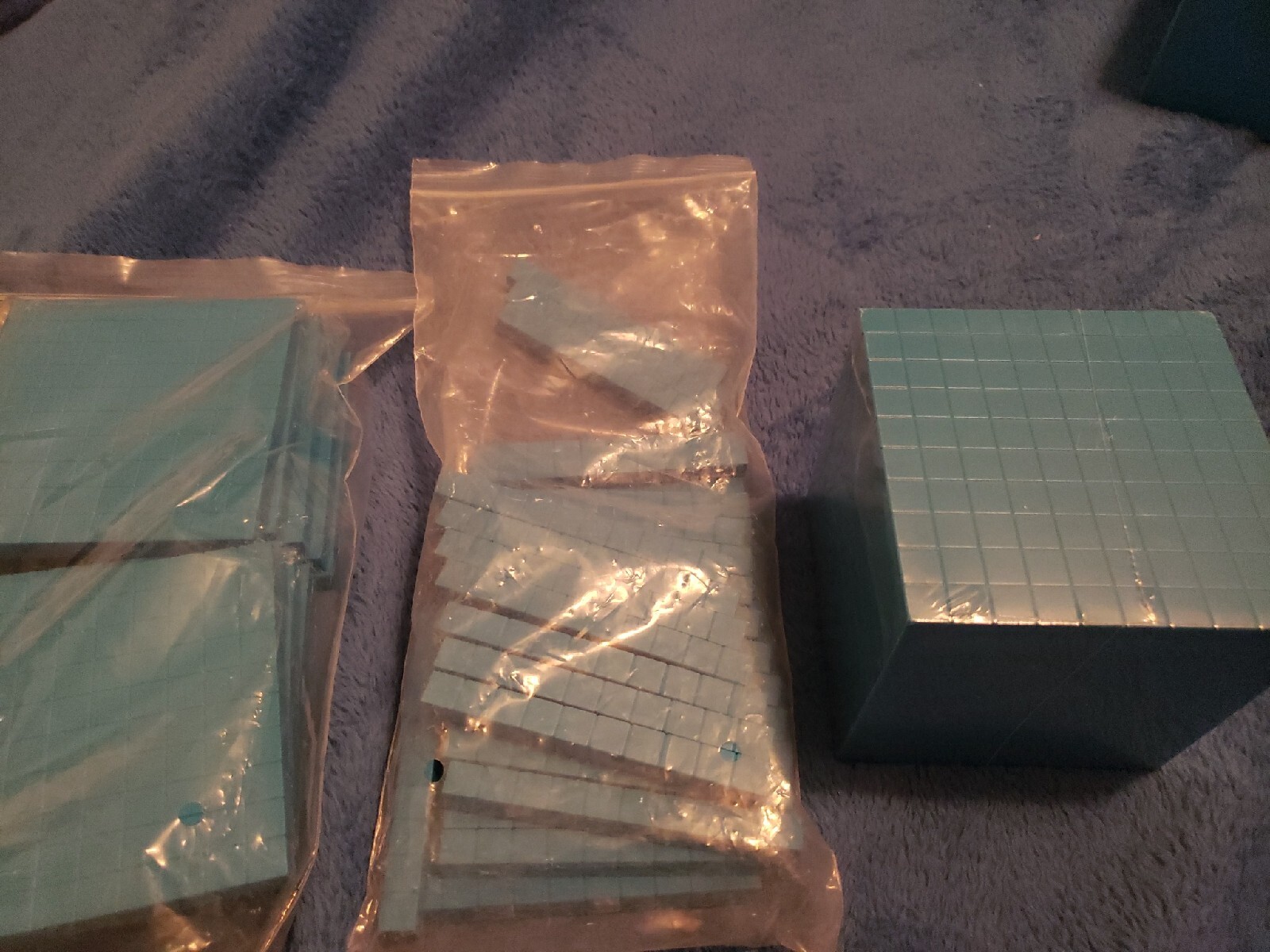 Learning Resources Base Ten Cube X 1 Plastic 10x10x10cm, FLATS X 10, RODS X 50