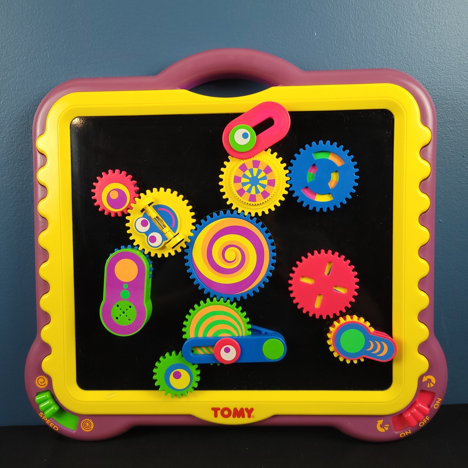 TOMY Gearation 1997 w/10 magnetic gears seen on Baby Einstein TESTED & WORKS