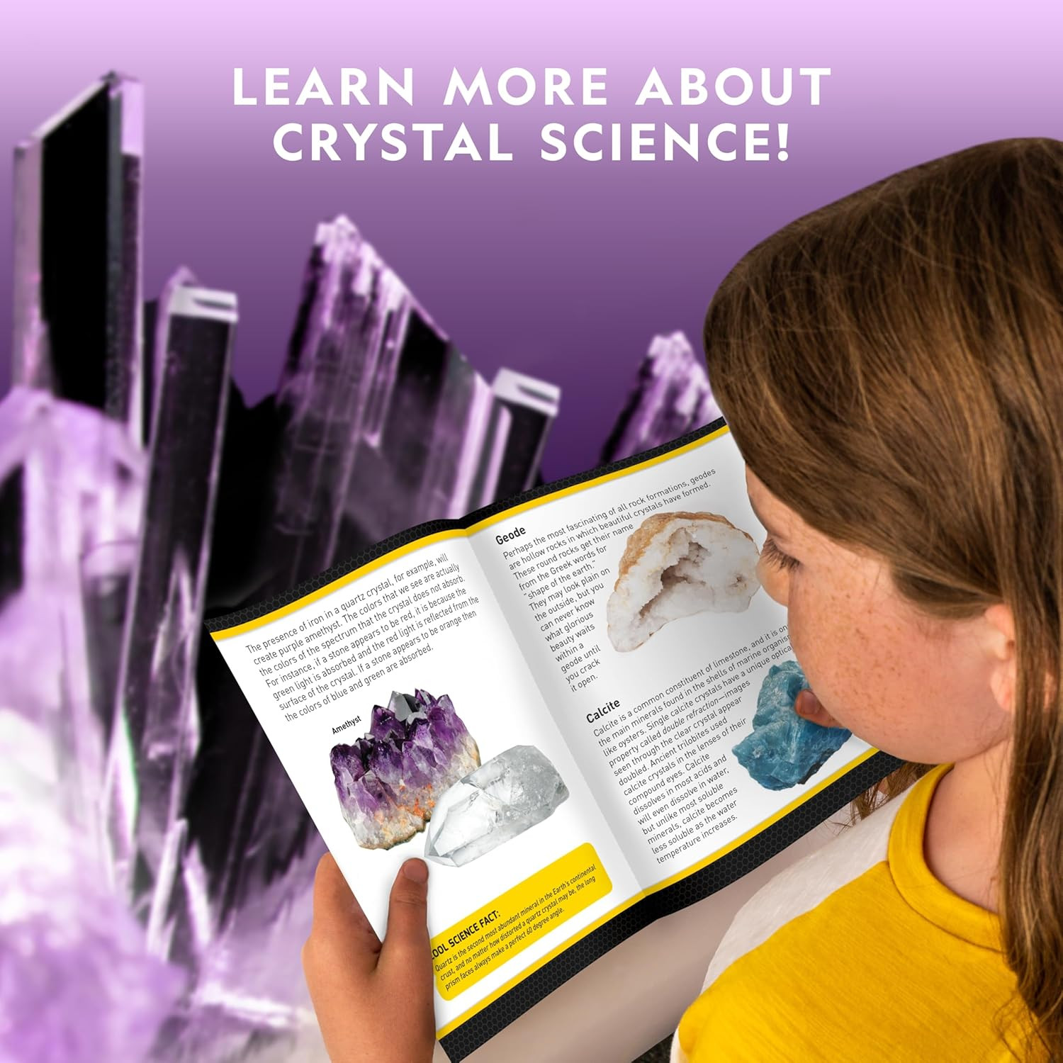 National Geographic Mega Crystal Growing Kit for Kids- Grow 6 Crystals with Ligh