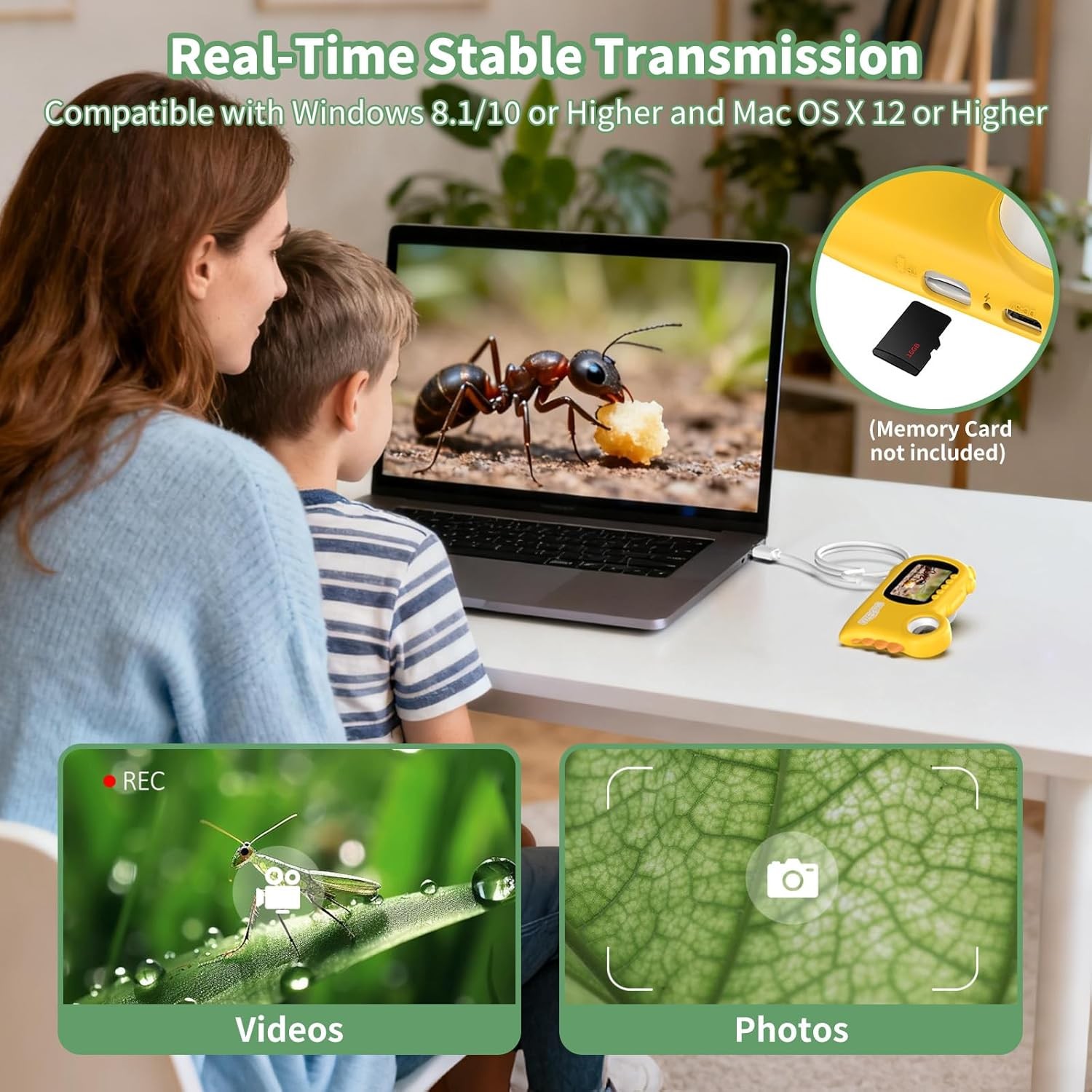 1000X Handheld Digital Microscope for Kids: Pocket Microscope with 2.0″ IPS Scre
