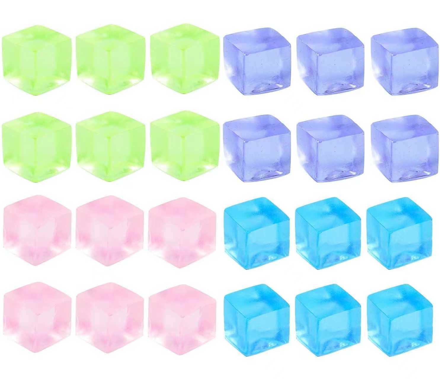 24Pcs Stress Balls Fidget Toys Adults, Ice Cube Squeeze Small, Random Color