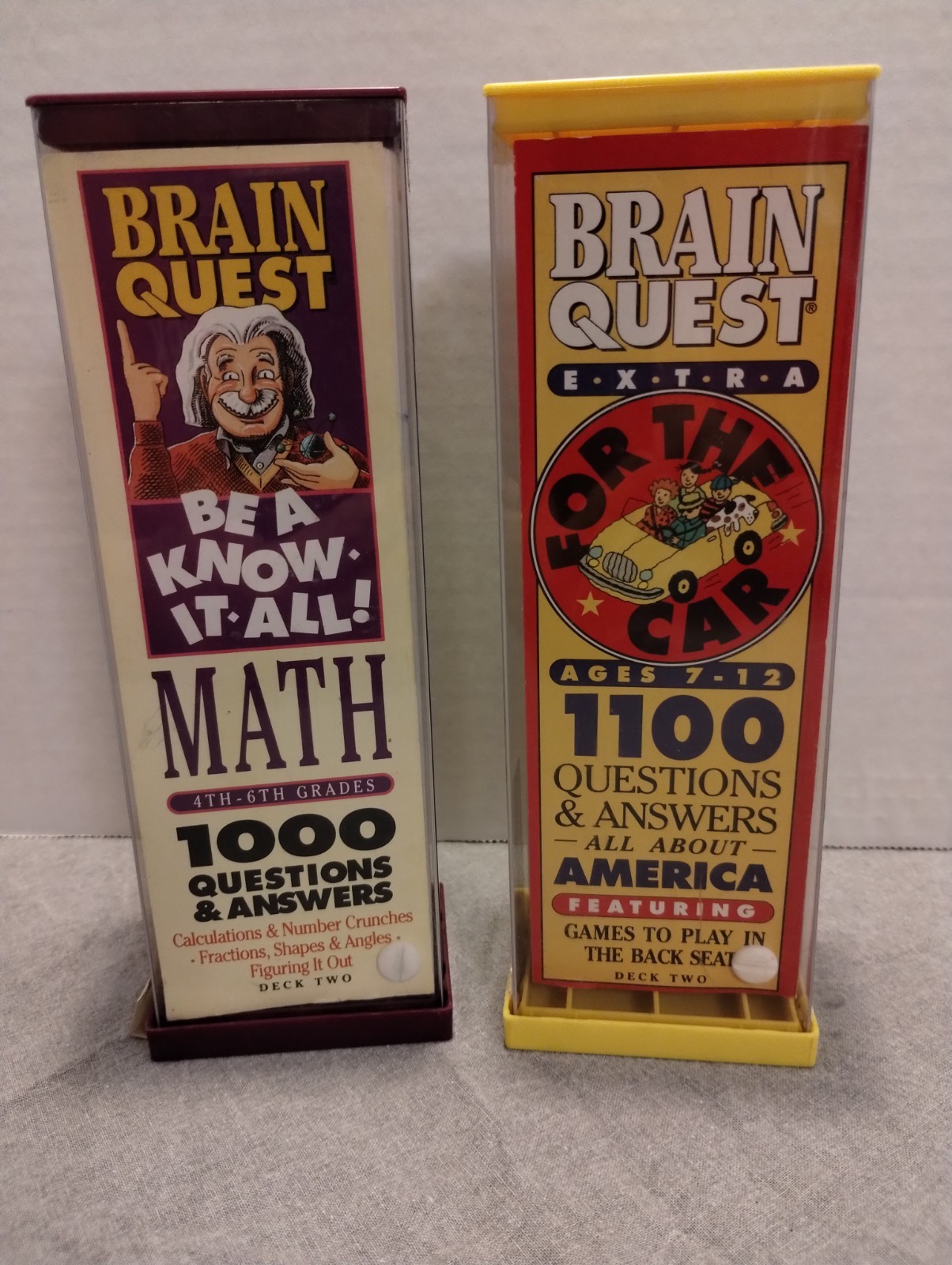 Brain Quest Cards Lot Math 4-6 Grade & All About America for the Car