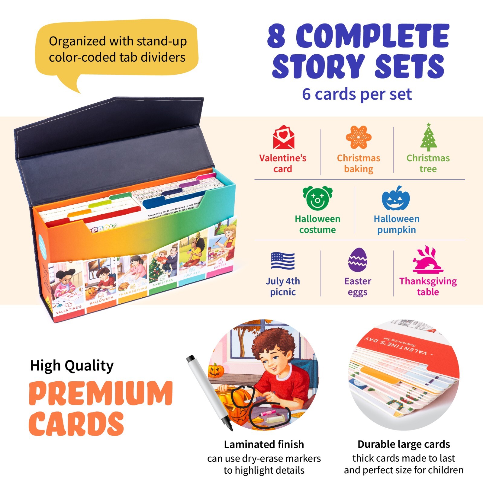 Holiday Themed Kids Story Cards Sequence and Storytelling Cards