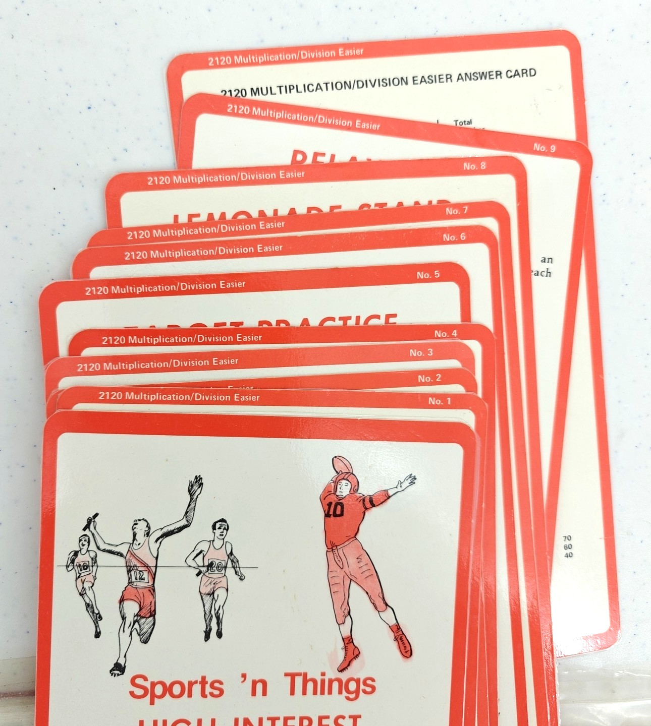 VTG 1974 Sports ‘n Things High Interest Math Series Game Flash Cards Home School