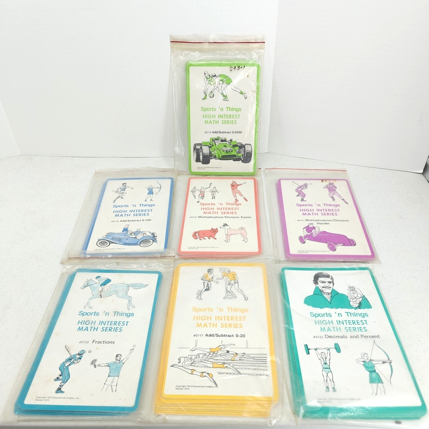 VTG 1974 Sports ‘n Things High Interest Math Series Game Flash Cards Home School