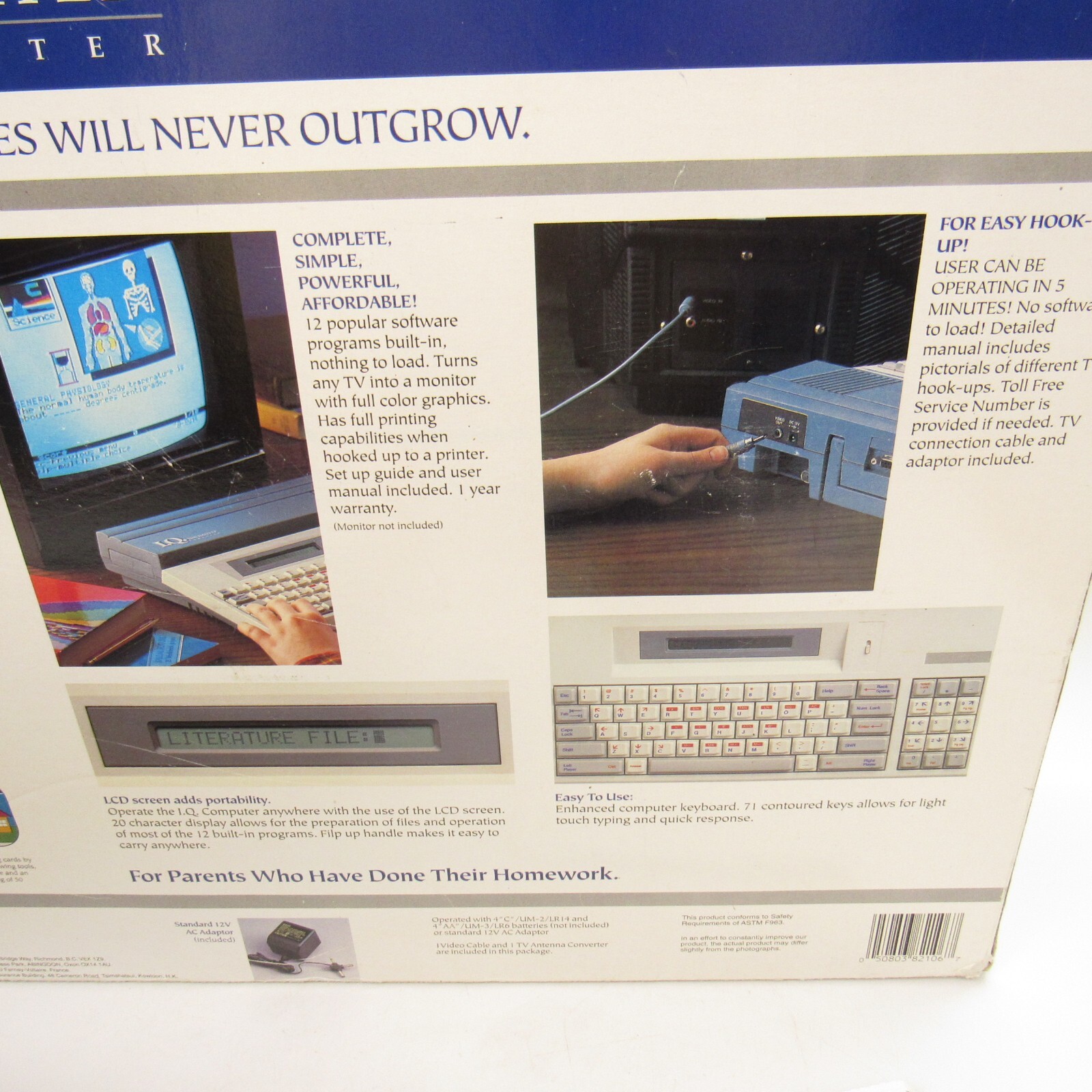 Vtech IQ Unlimited Computer Console Advantech Electronics 1991 WORKING