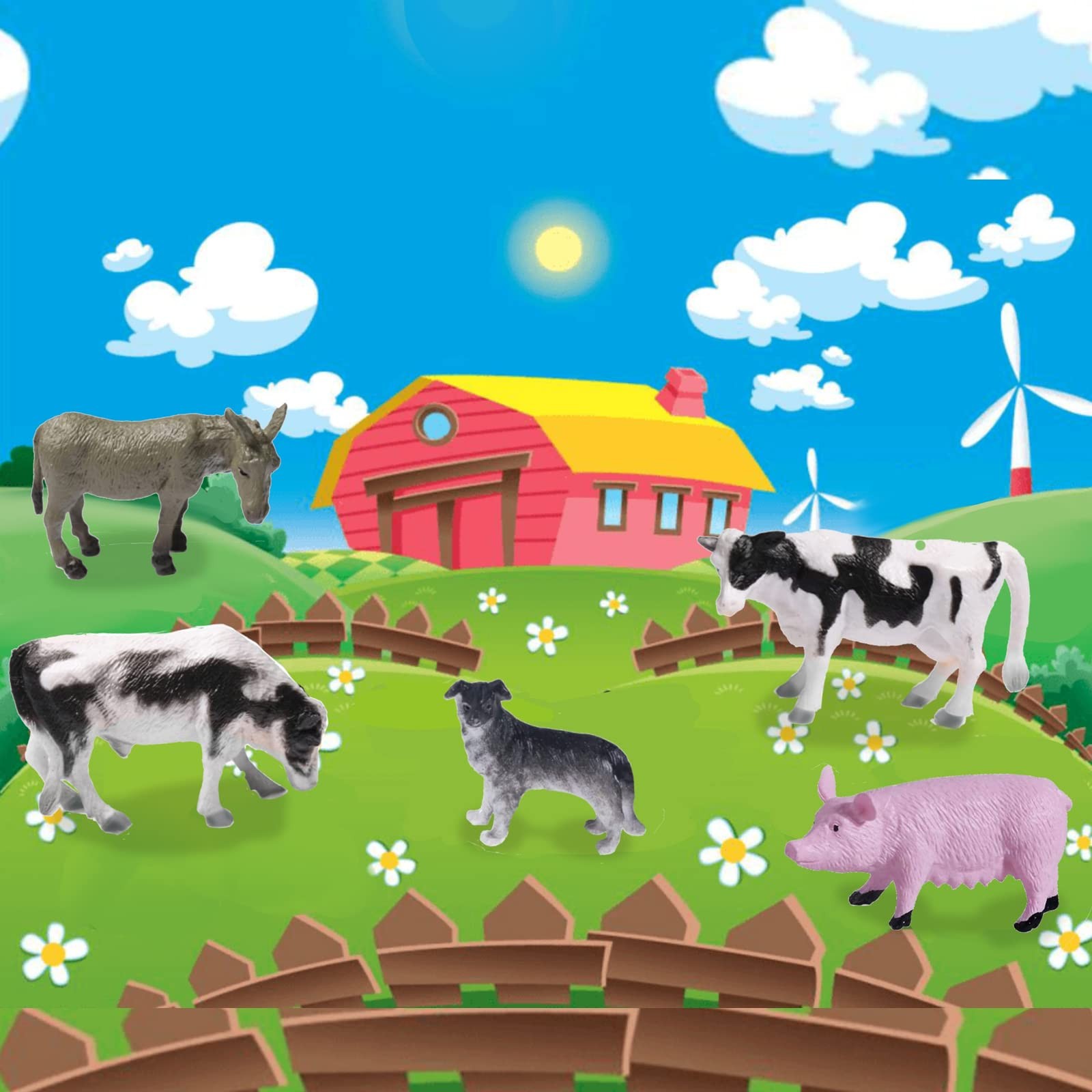 15 Pcs Mini Figures Toys Realistic Farm Animal Figurines, Plastic Learning Ed…