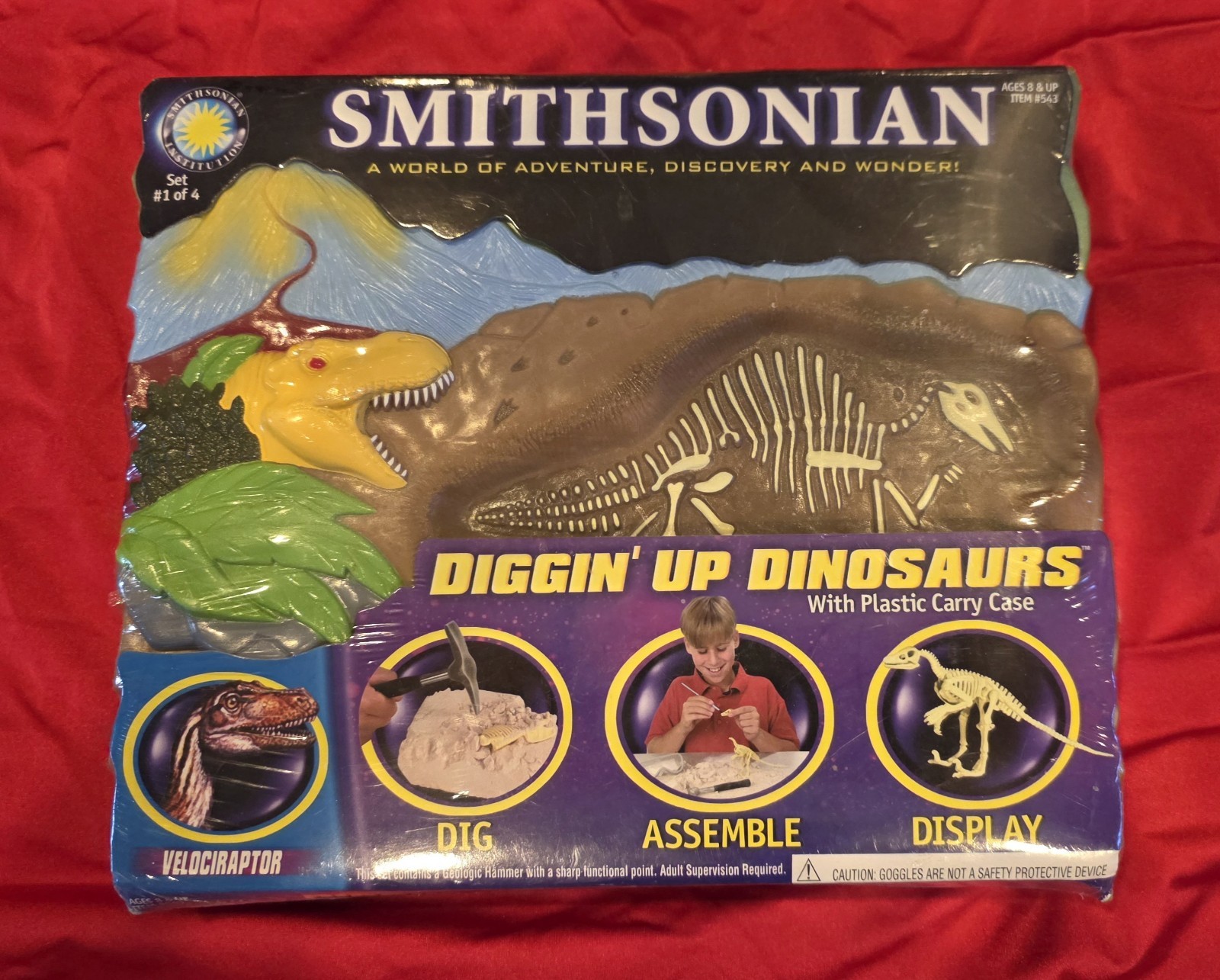 Science Smithsonian Diggin’ Up Dinosaurs Velociraptor Plastic Carry Case New