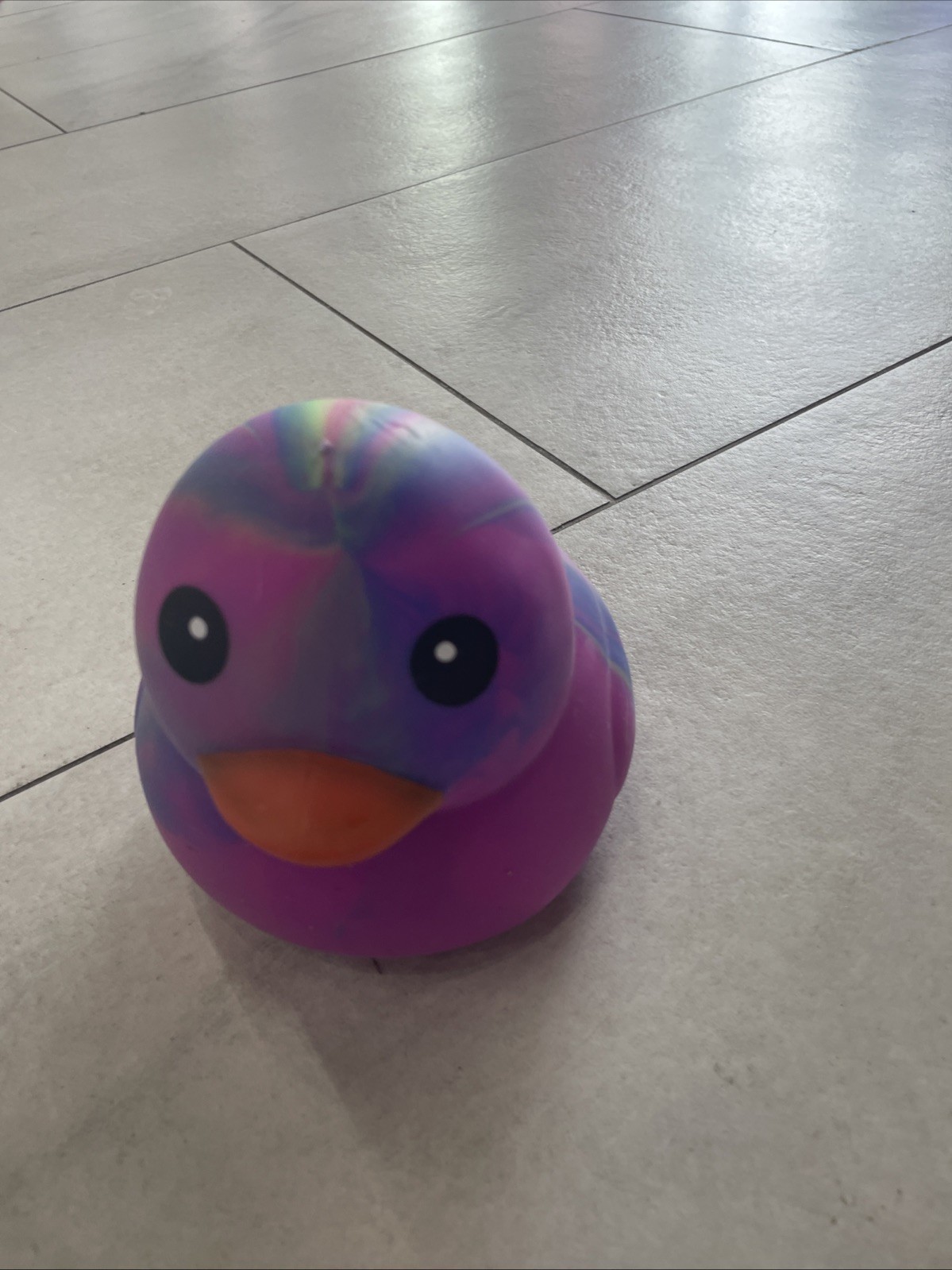 Squeeezy Jumbo Squeezy Duck – Tie-Dye Pink Squishy Stress Relief Toy – New