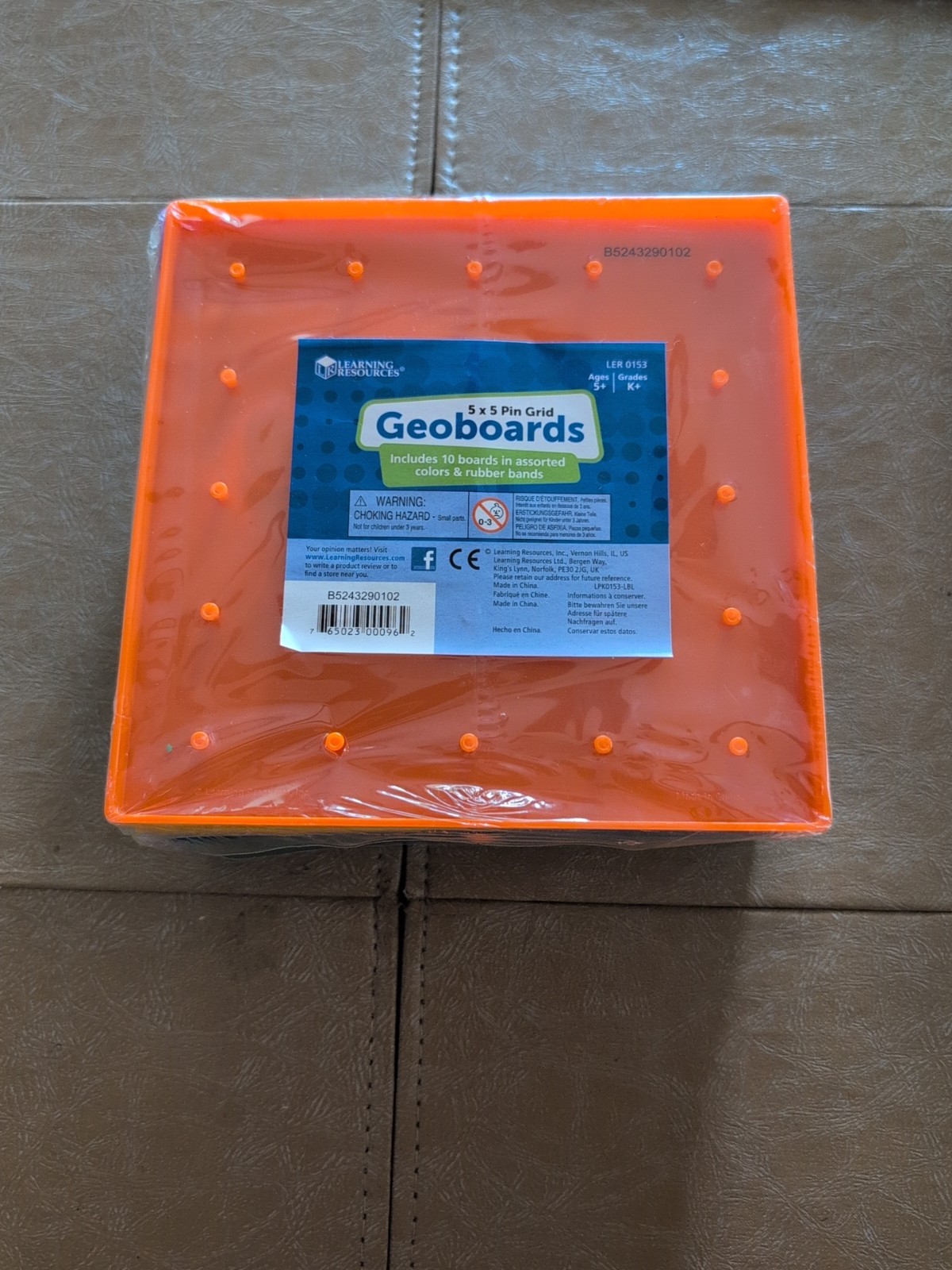 Learning Resources Plastic Geoboards – Set of 10 Rainbow Colors Brand New