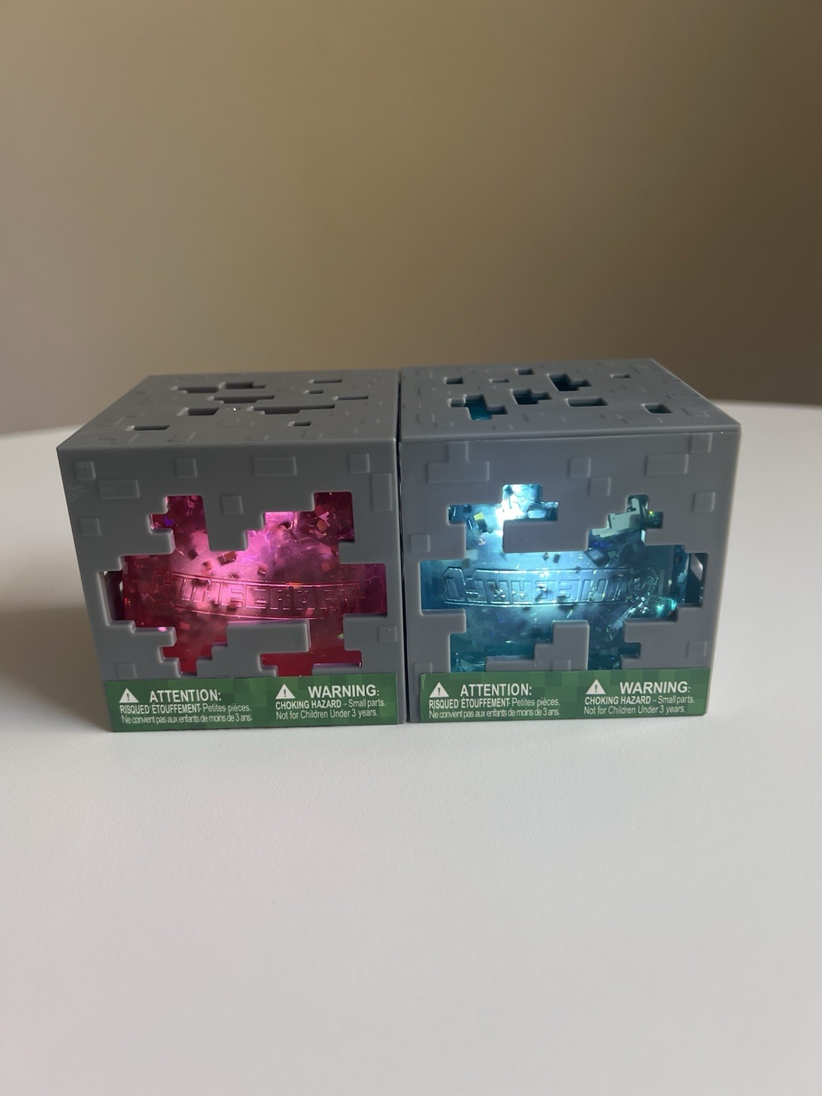 ⛏️ Minecraft Red & Blue Jelly Cube Squishy Bundle (Lot of 2) 🧨 Like Needoh
