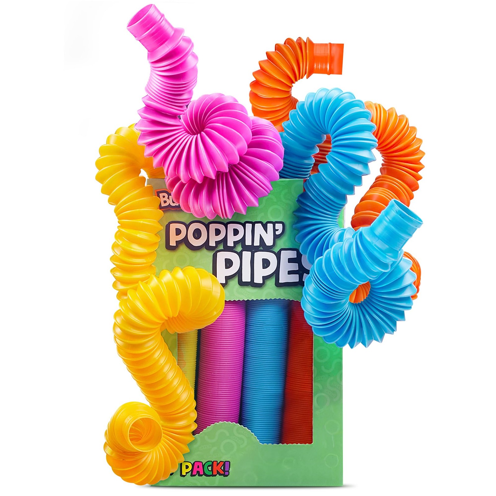 BUNMO Pop Tubes – Sensory Toys – Fidget – Imaginative Large, Multicolor