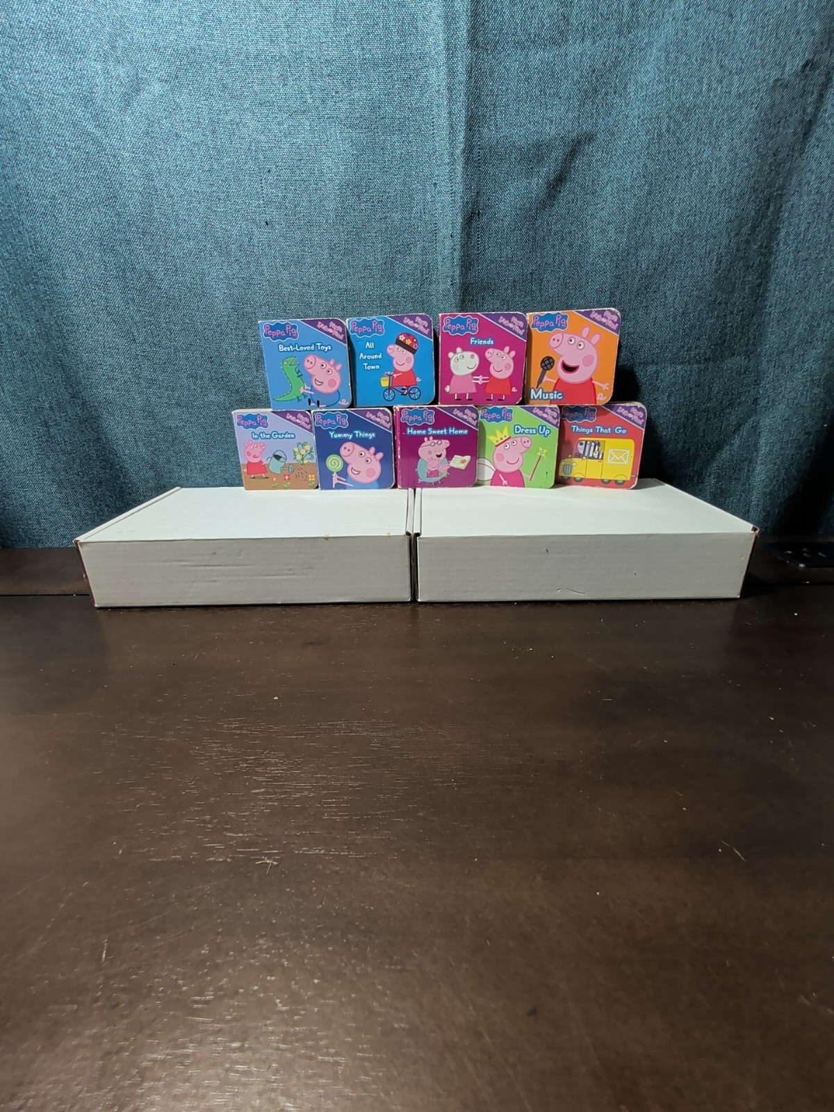 Set of 14 Peppa Pig Mini Board Books | Little Library Puzzle Backs | Travel Size