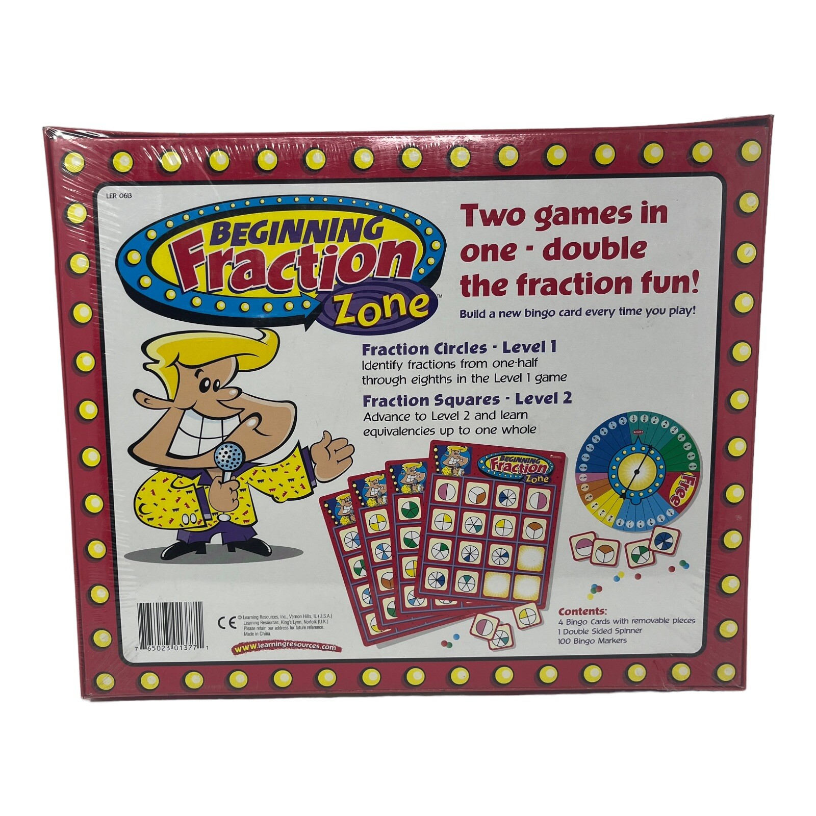 NEW & SEALED Beginning Fraction Zone Bingo by Learning Resources Math Board Game
