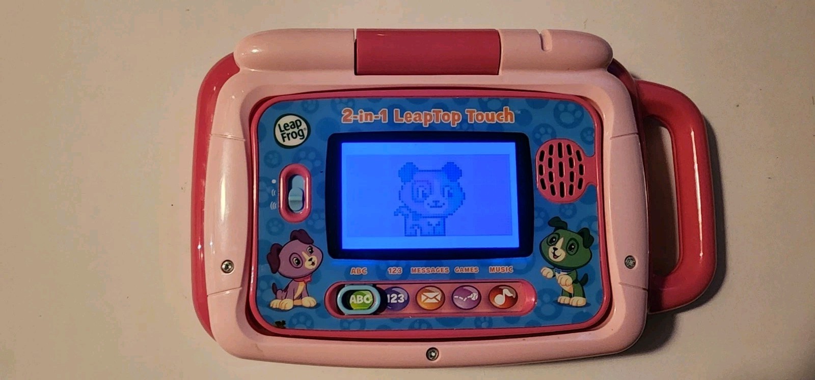 LeapFrog 2 in 1 LeapTop Touch Pink Tested Works Good Kids Learning Laptop