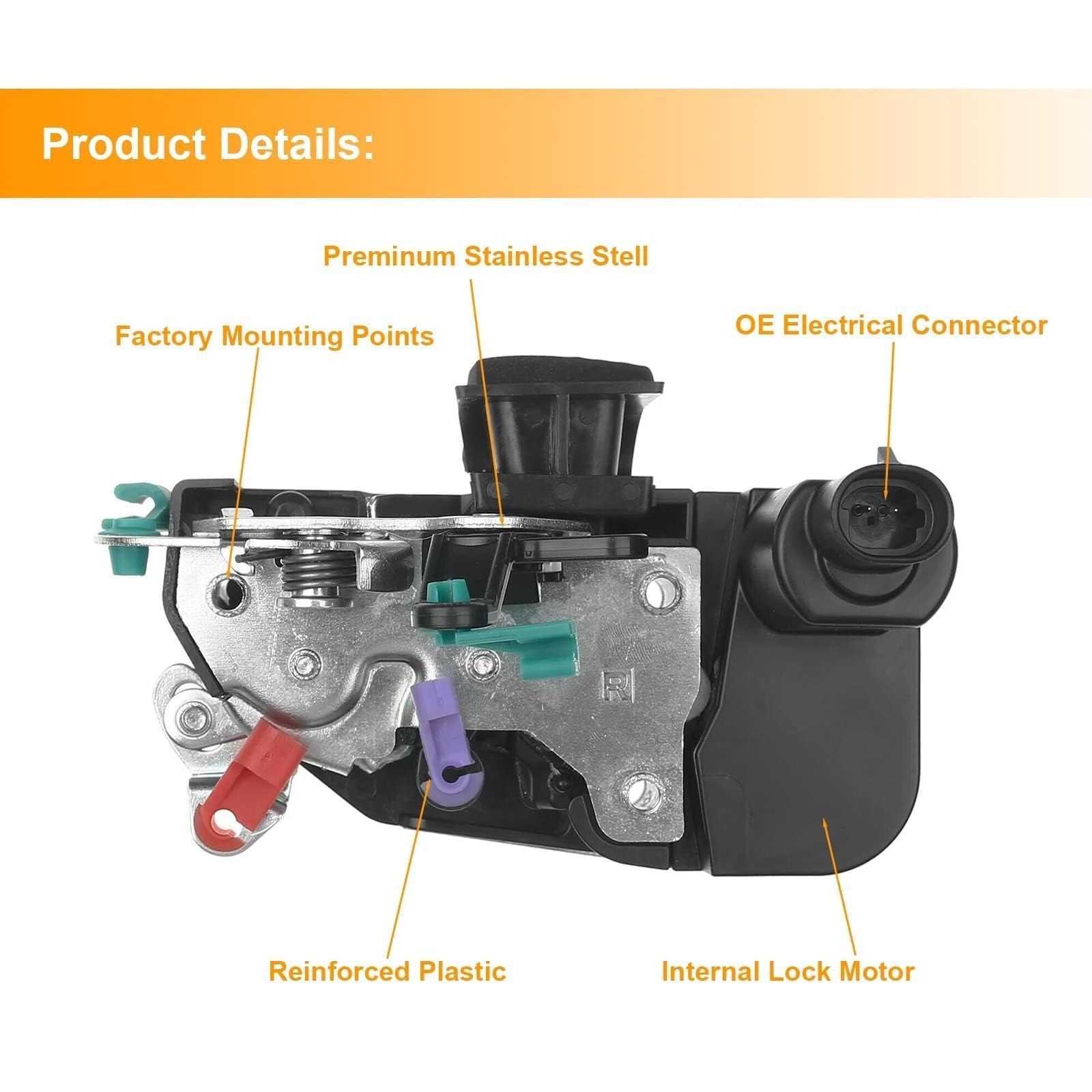 Cheriezing Power Door Lock Actuator 931-635 55076290AB – Front Right Passenge…