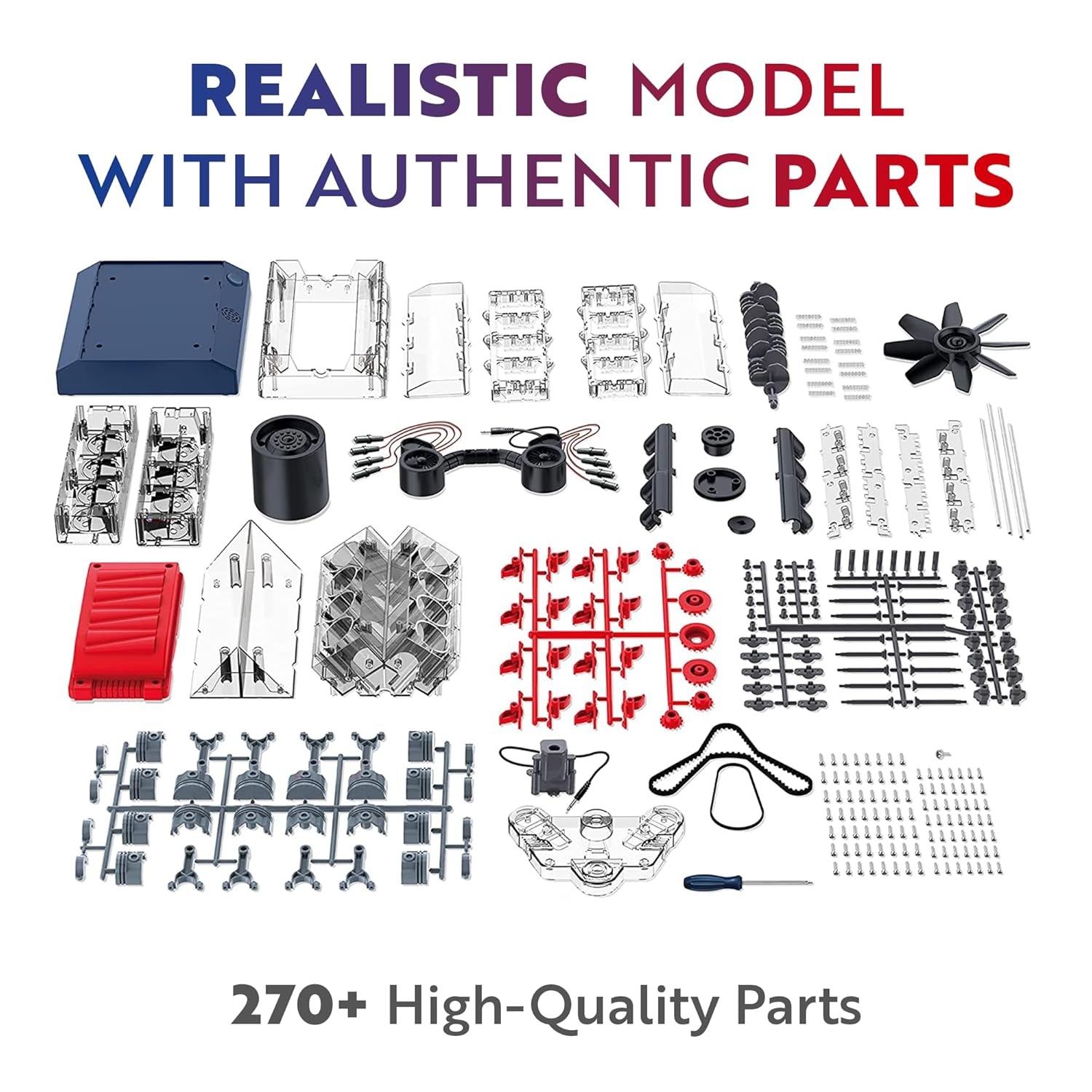 Playz Running V8 Engine Model STEM Building Kit