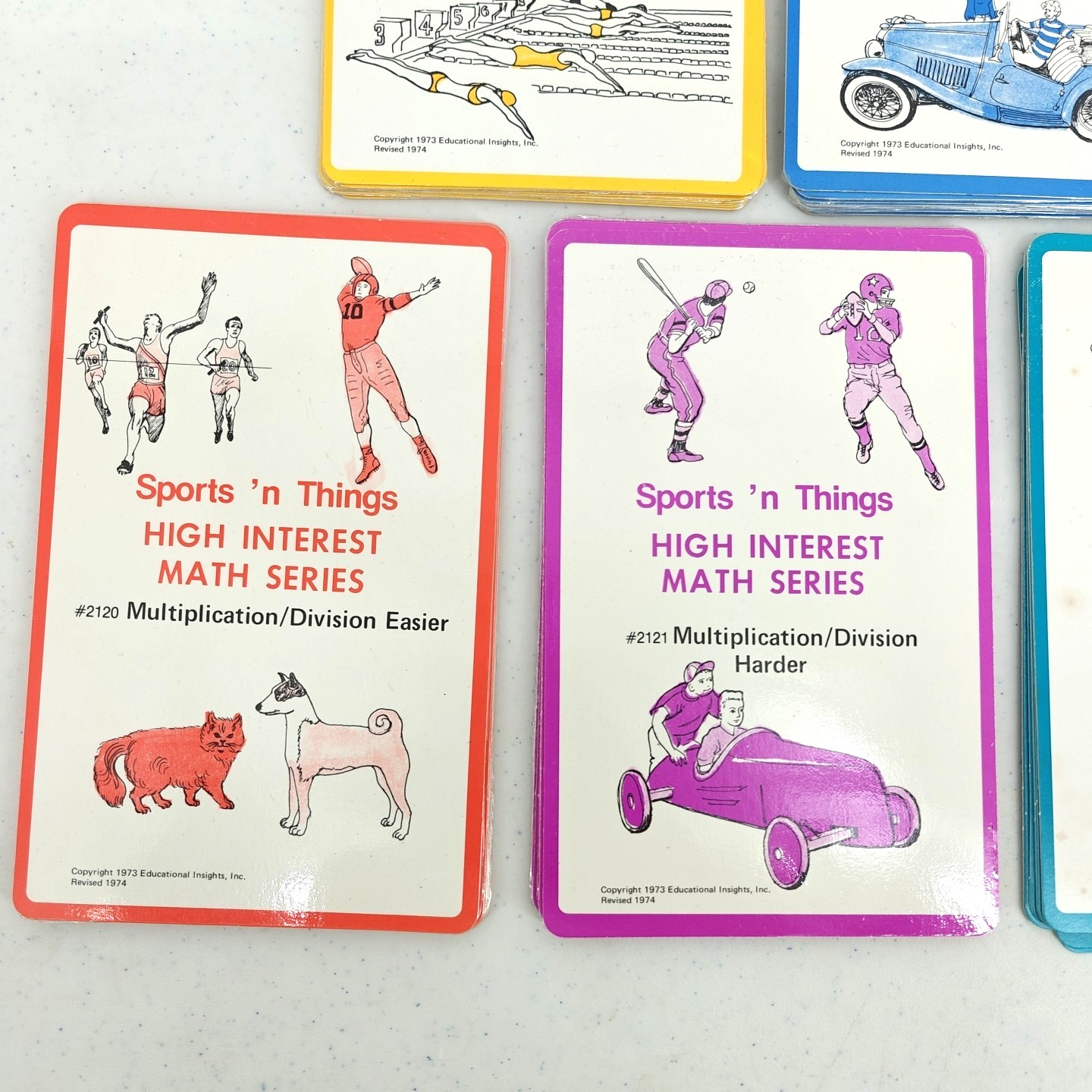 VTG 1974 Sports ‘n Things High Interest Math Series Game Flash Cards Home School