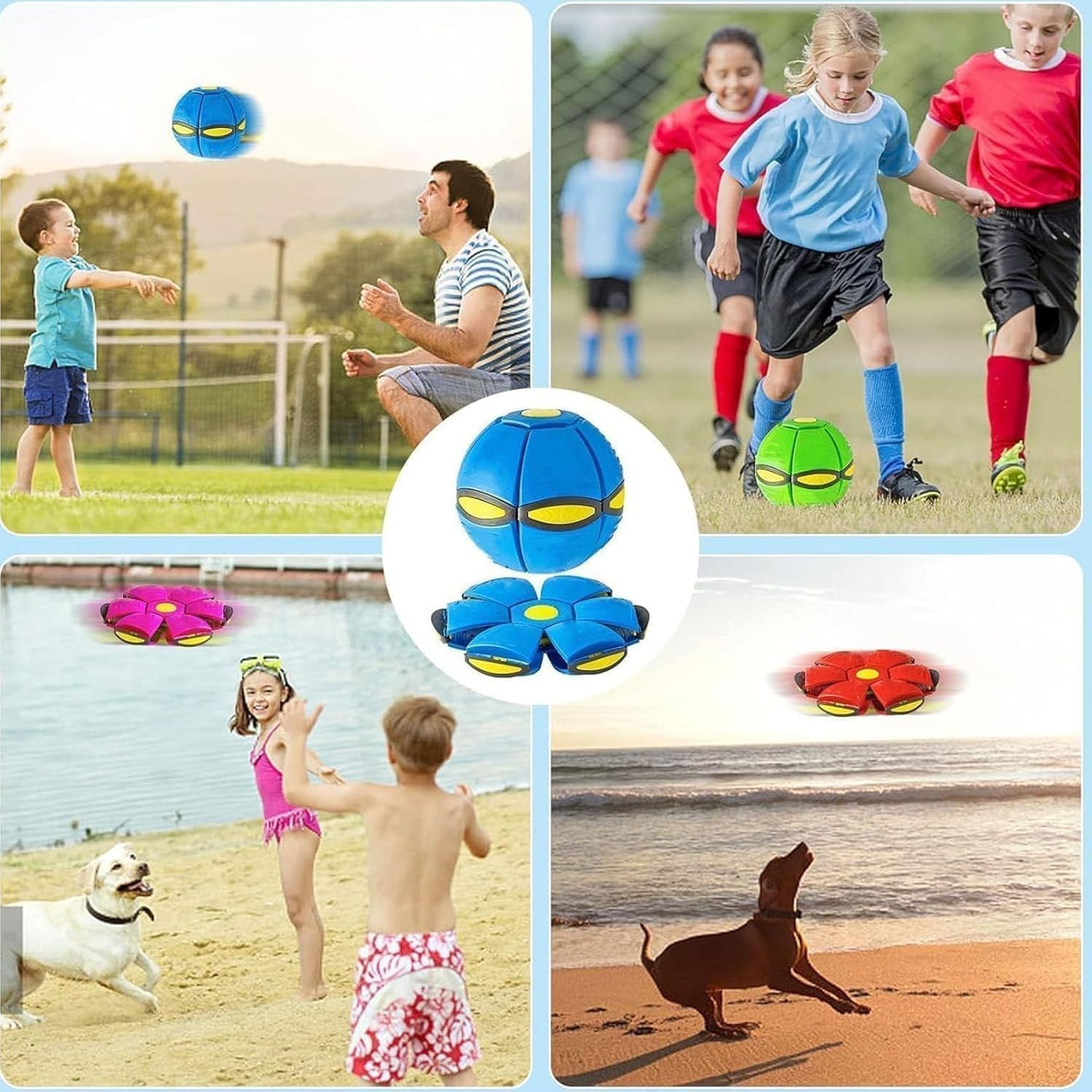 Magic Meta Bounce Ball 2-in-1 Flying Saucer Transforming LED Bouncy Toy Kids Pet