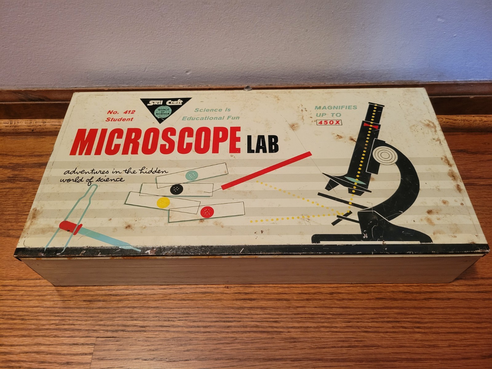 Vtg Skil Craft Microscope Lab Set No. 412 1959