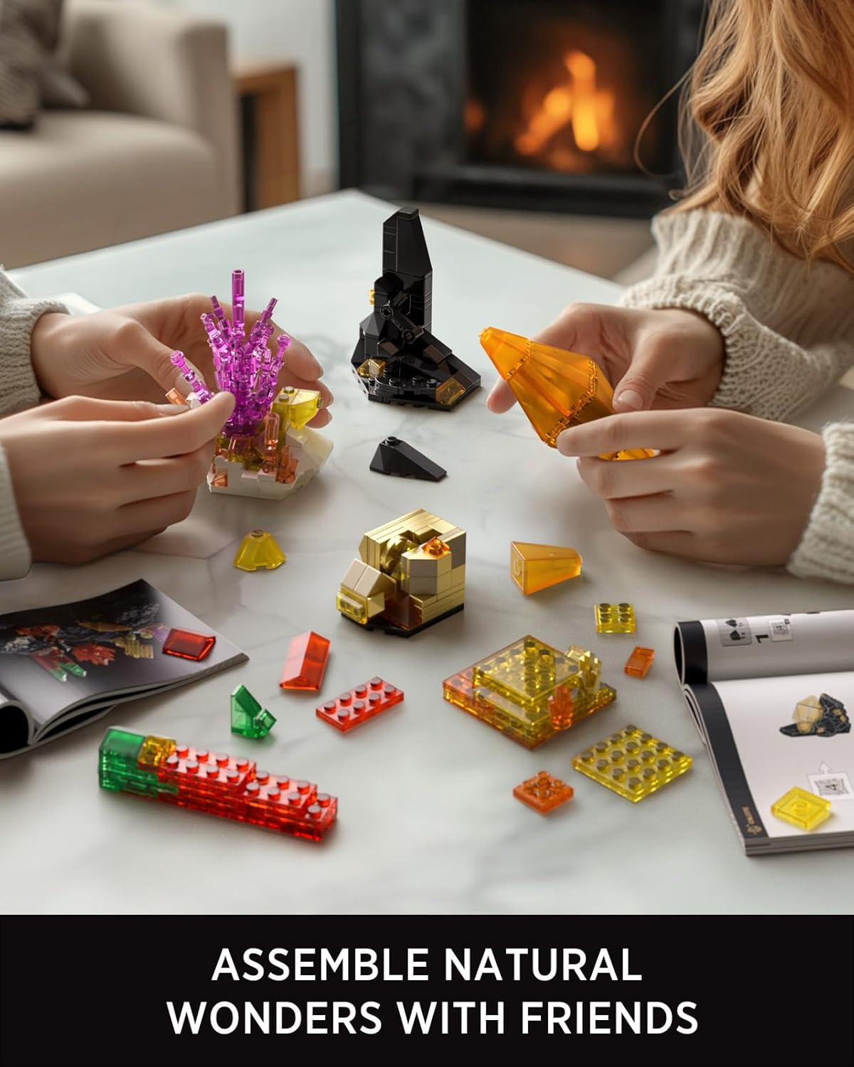 Nifeliz Rock Building Set for Adults, 6 Geology-Inspired Mineral Models, Hands-O