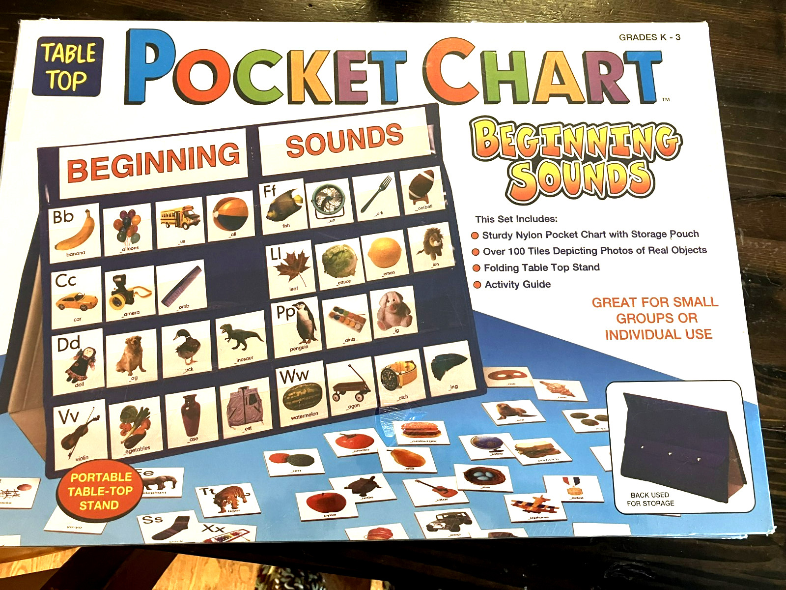NEW Children’s Table Top Pocket Chart BEGINNING SOUNDS for Kids Grades K – 3