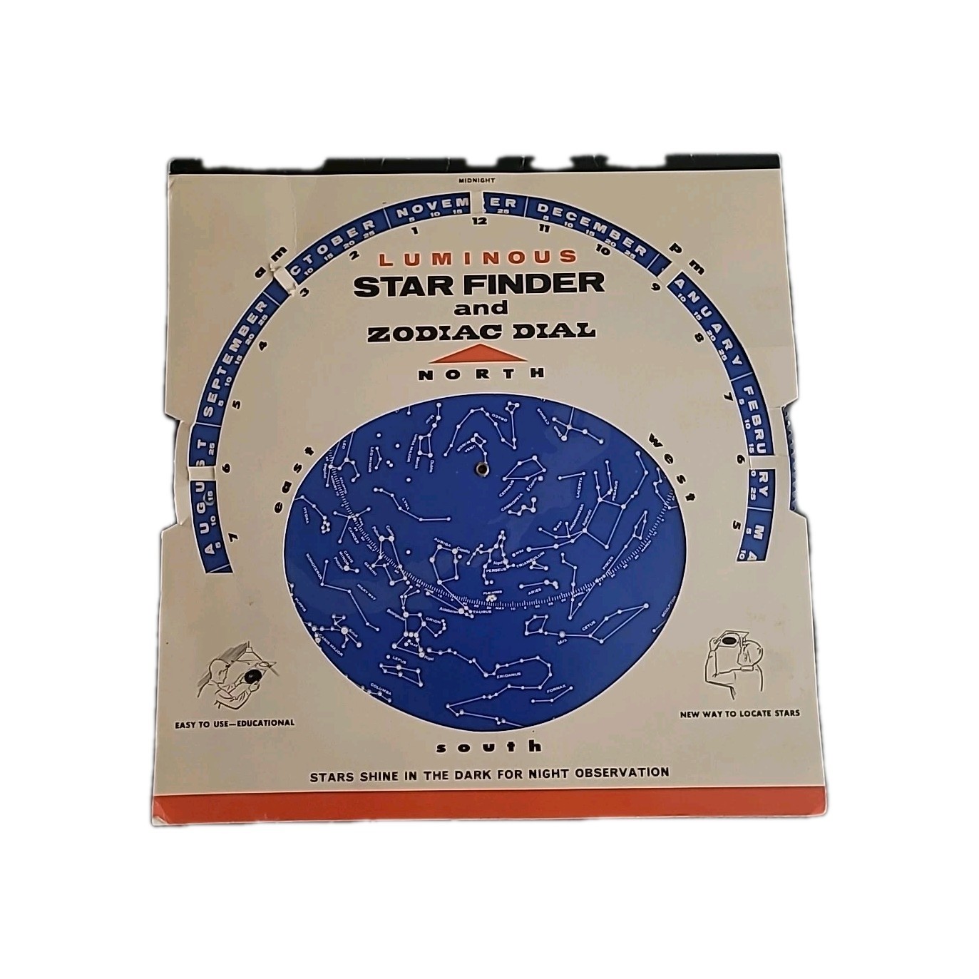VTG Luminous Star Finder Zodiac Dial Hubbard Scientific Constellation 1970&Cards
