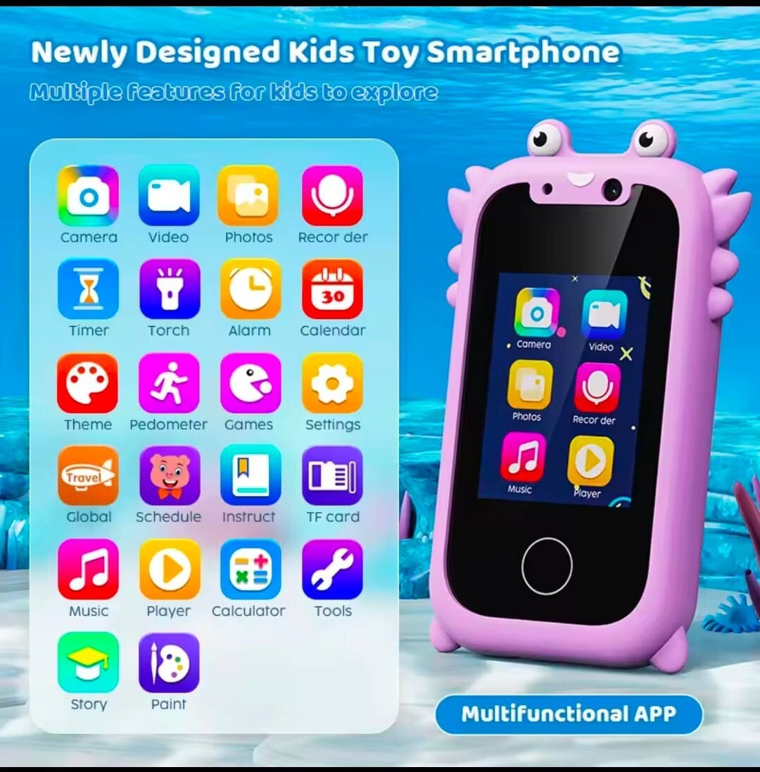 Smart Phone Toy for Kids – Dual Camera, MP3 Player, Touchscreen – Purple