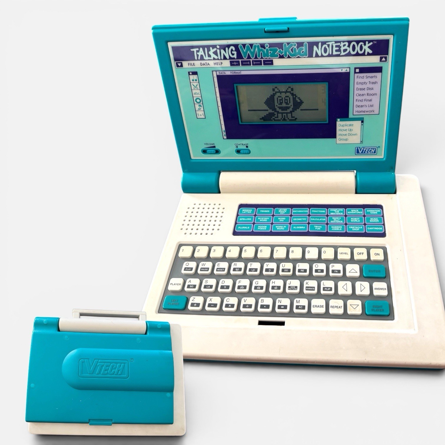 VTech Talking Whiz Kid Notebook Teal 1992 Tested Working Kids Laptop Vintage