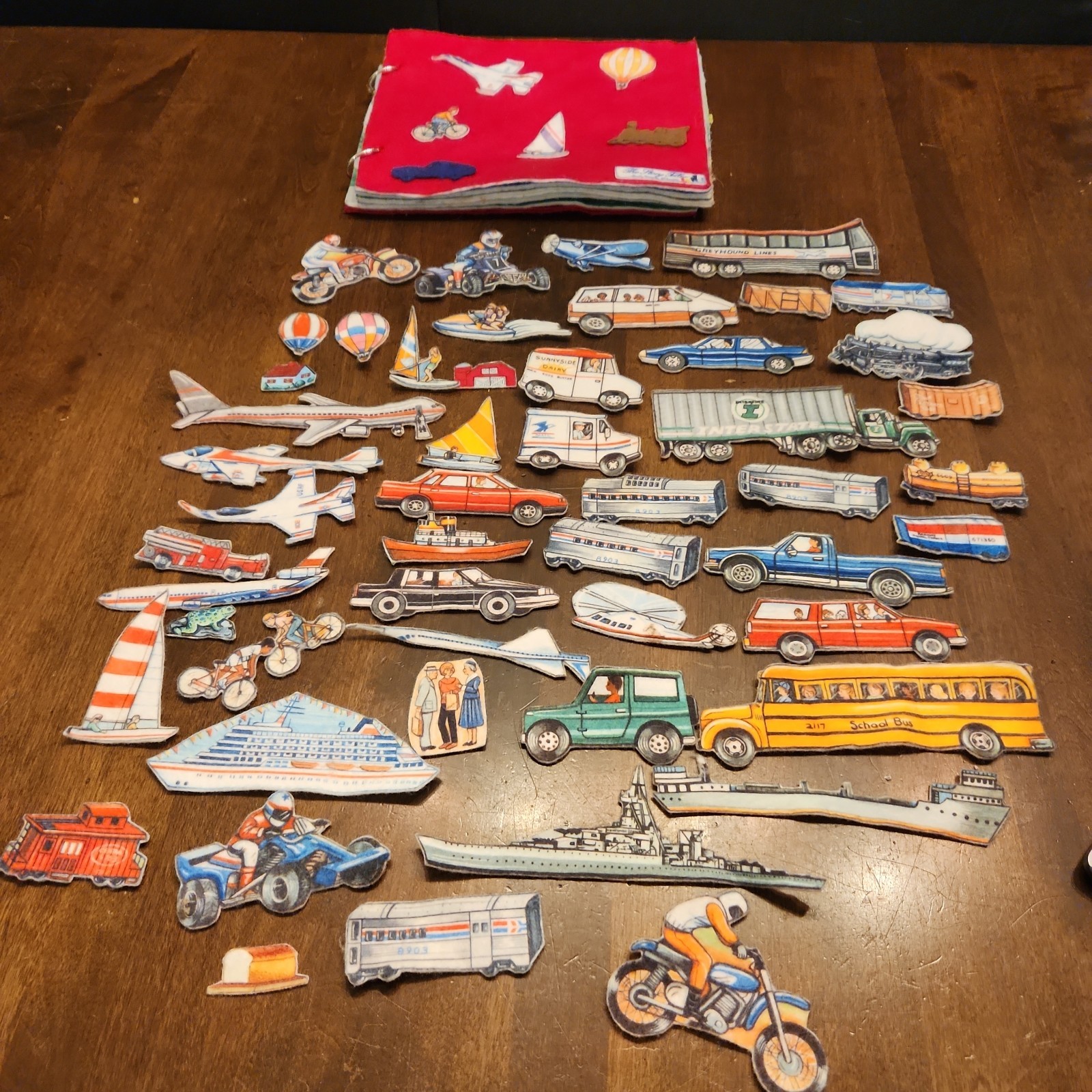 The Story Teller Felt Flannel Board Quiet Book Farm Transportation Planes Trains