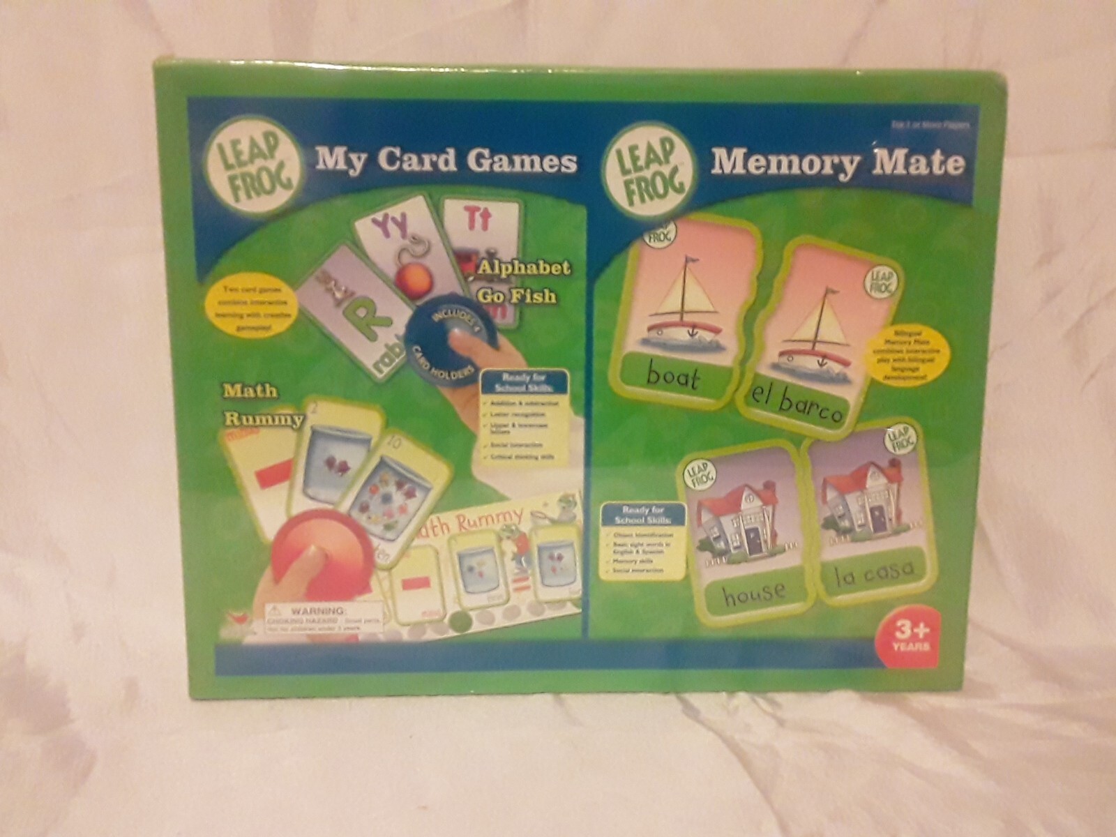 Leap Frog Memory Mate Bilingual Card Games(Math,Go Fish+)2006 Ages 3+ SEALED NEW