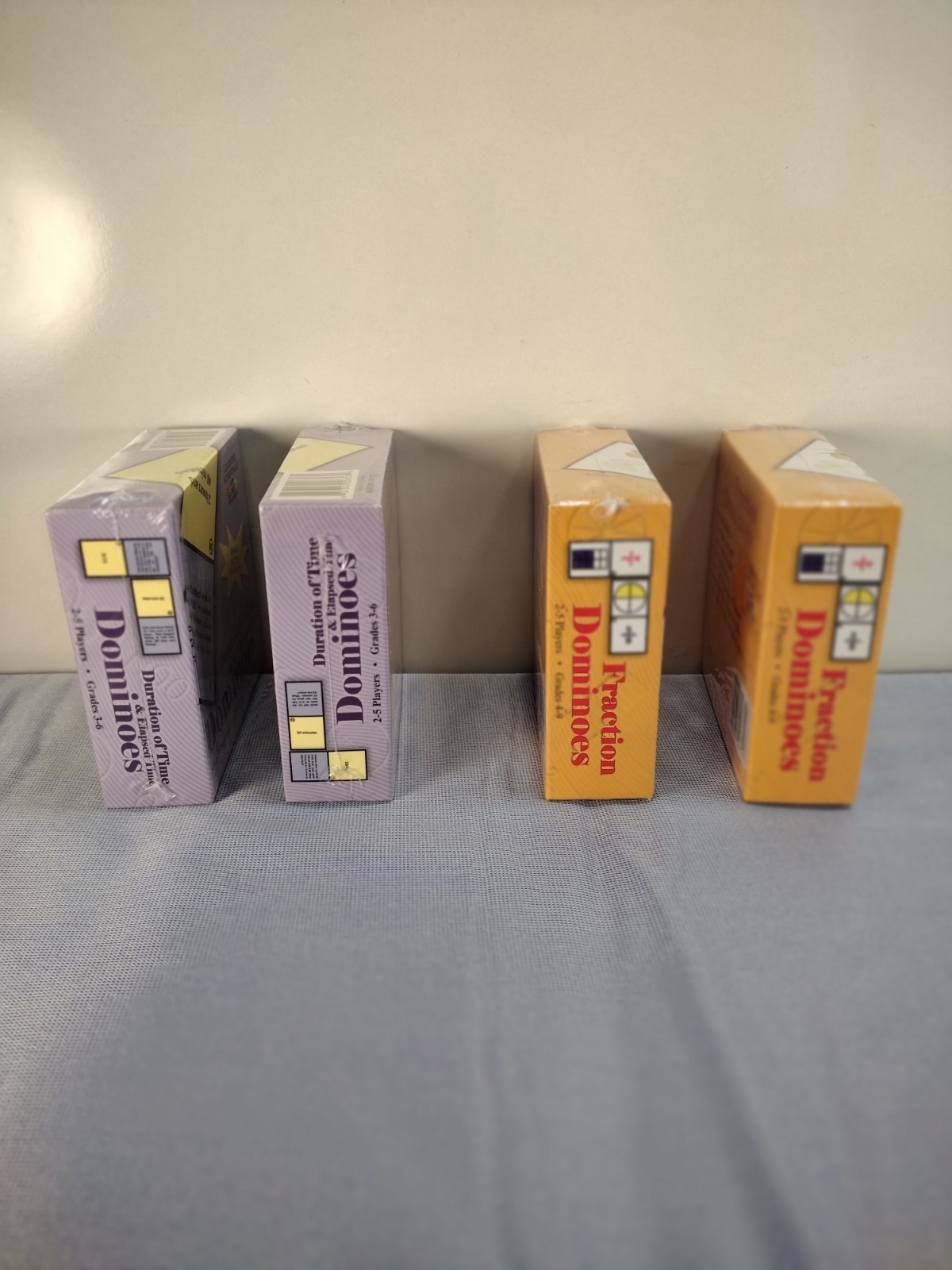 JUMBO Dominoes Fraction & Duration of Time / Elapsed Learning Advantage 2-5 play
